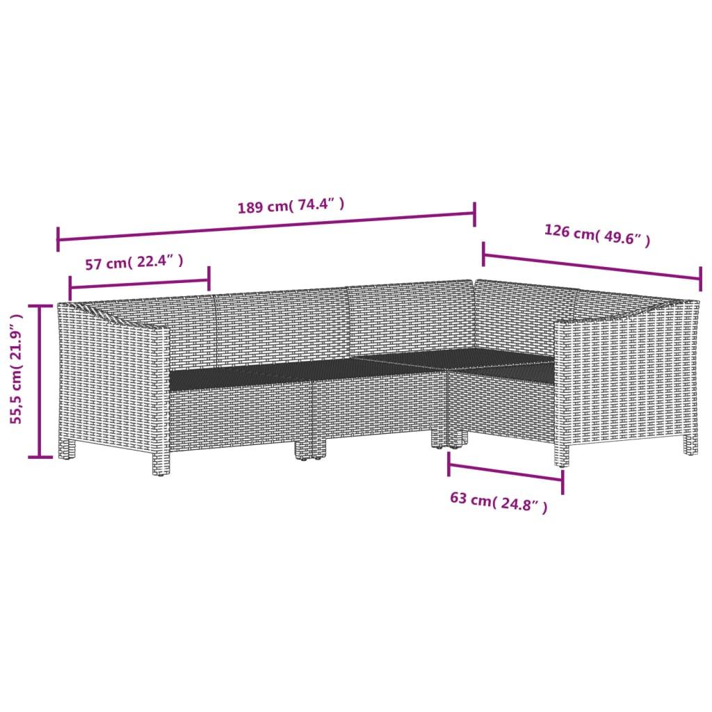 VidaXL Garten lounge set poly-rattan