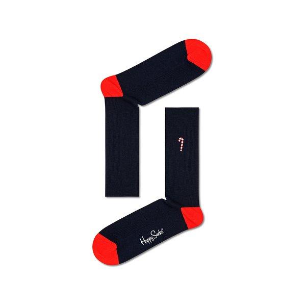 Happy Socks Ribbed Embroidery Candy Cane Crew Sock Wadenlange Socken