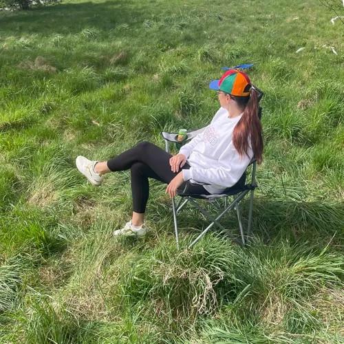 Trizand Schwarz-grauer Angelstuhl 23674