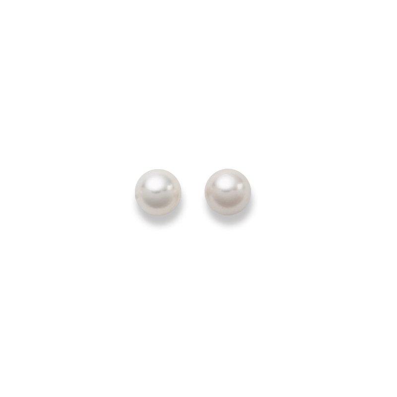 MUAU Schmuck Ohrstecker Weissgold 750 Süsswasserperle 8-8.5mm