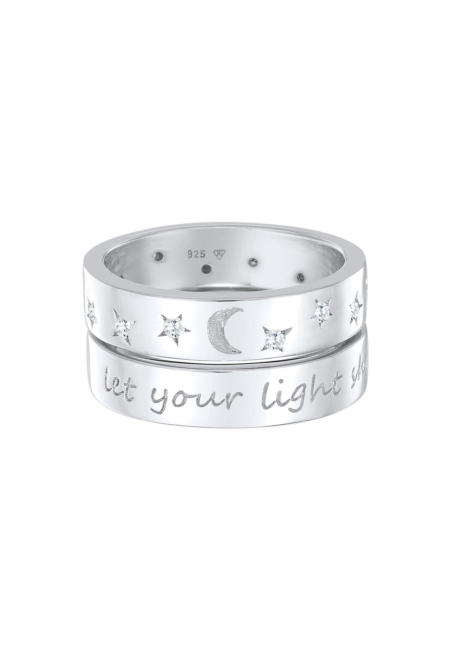 Elli Ring Mond Stern - Let Your Light Shine 925 Silber