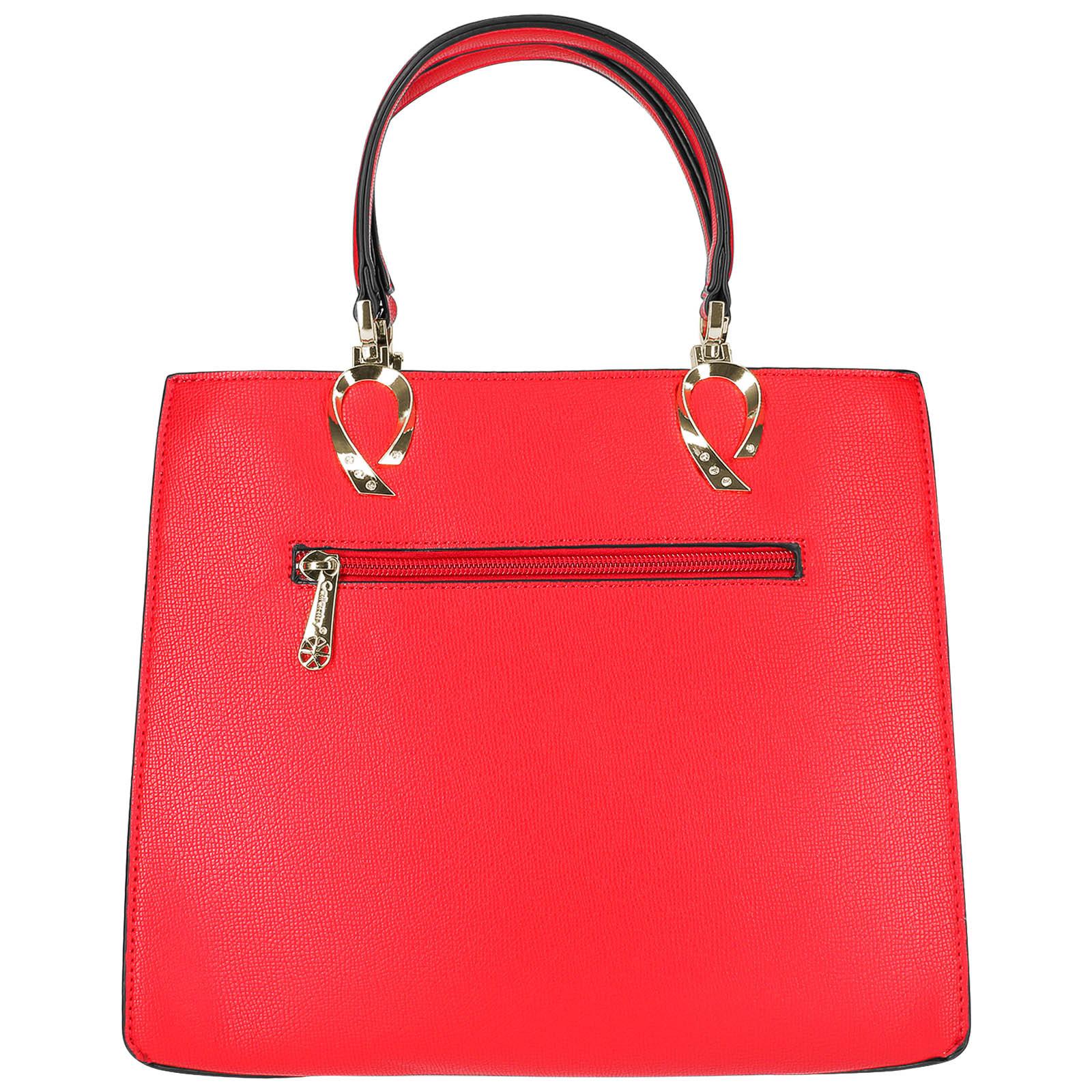 Gallantry Rote Handtasche aus genarbtem Kunstleder