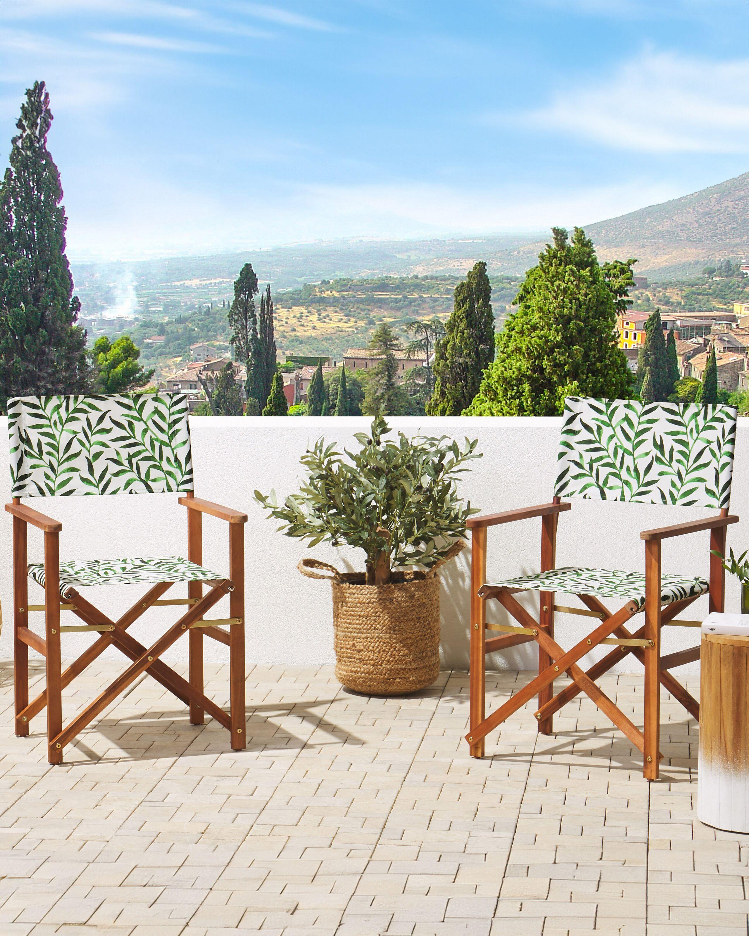 Beliani Gartenstuhl 2er Set aus Polyester Modern CINE