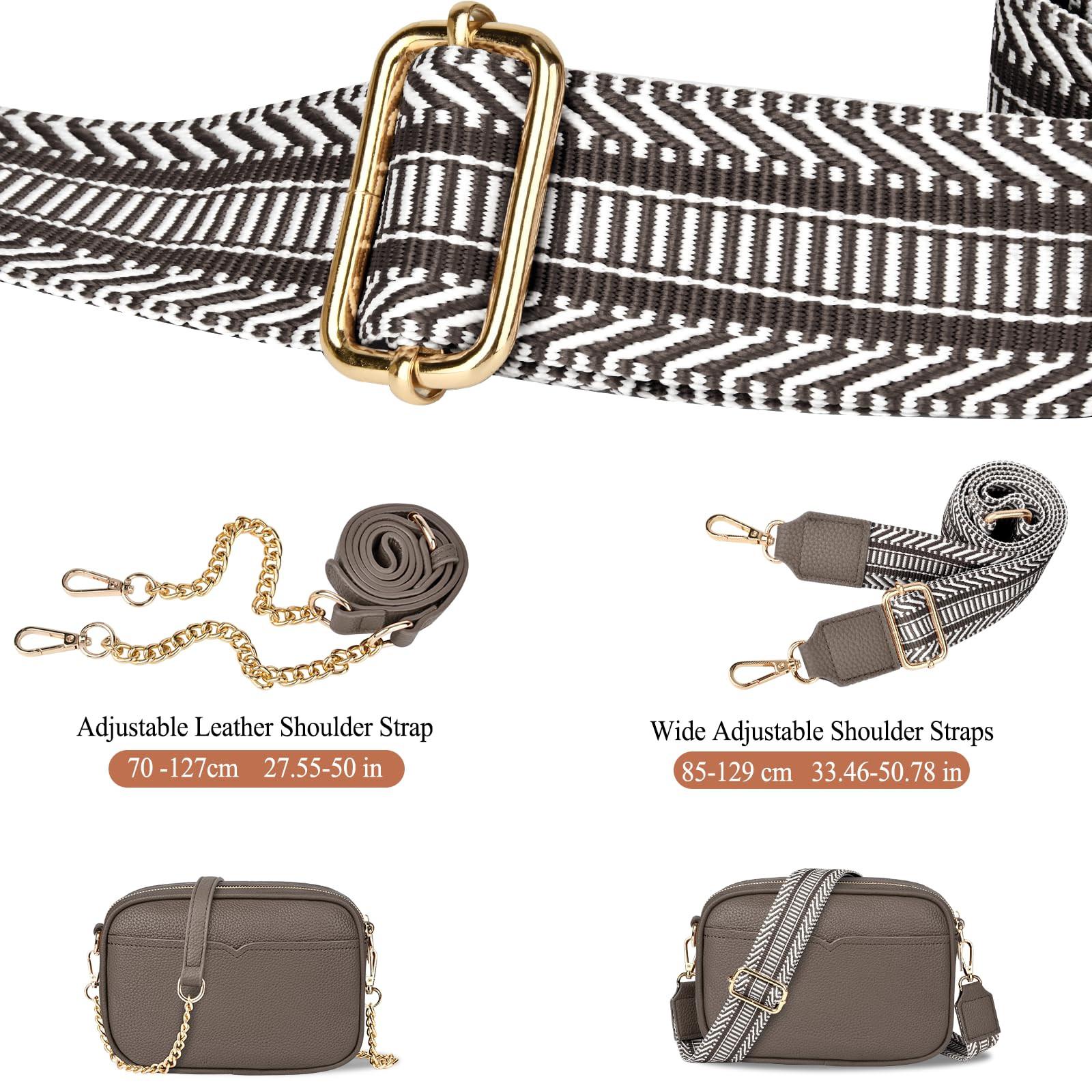 Only-bags.store Umhängetasche Leder, Kleine Umhängetasche Elegante Umhängetasche mit 2 abnehmbaren breiten und Kettenschulterriemen Handytasche Umhängetasche Leder, Kleine Umhängetasche Elegante Umhängetasche mit 2 abnehmbaren breiten und Kettenschul