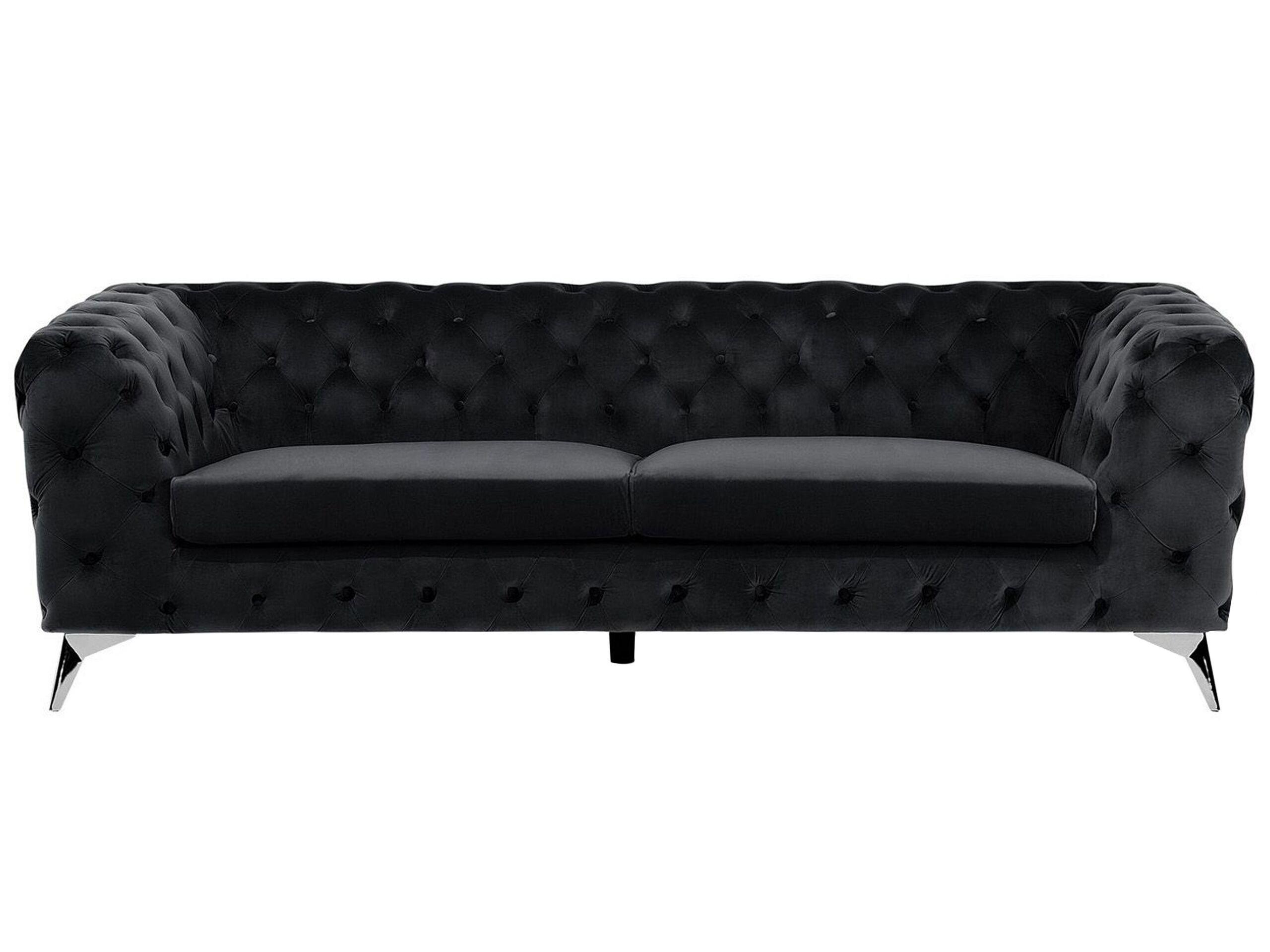 Beliani 3 Sitzer Sofa aus Samtstoff Glamourös SOTRA