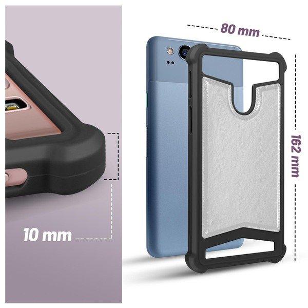 Avizar Stoßfeste Schutzhülle Kunstleder Silber