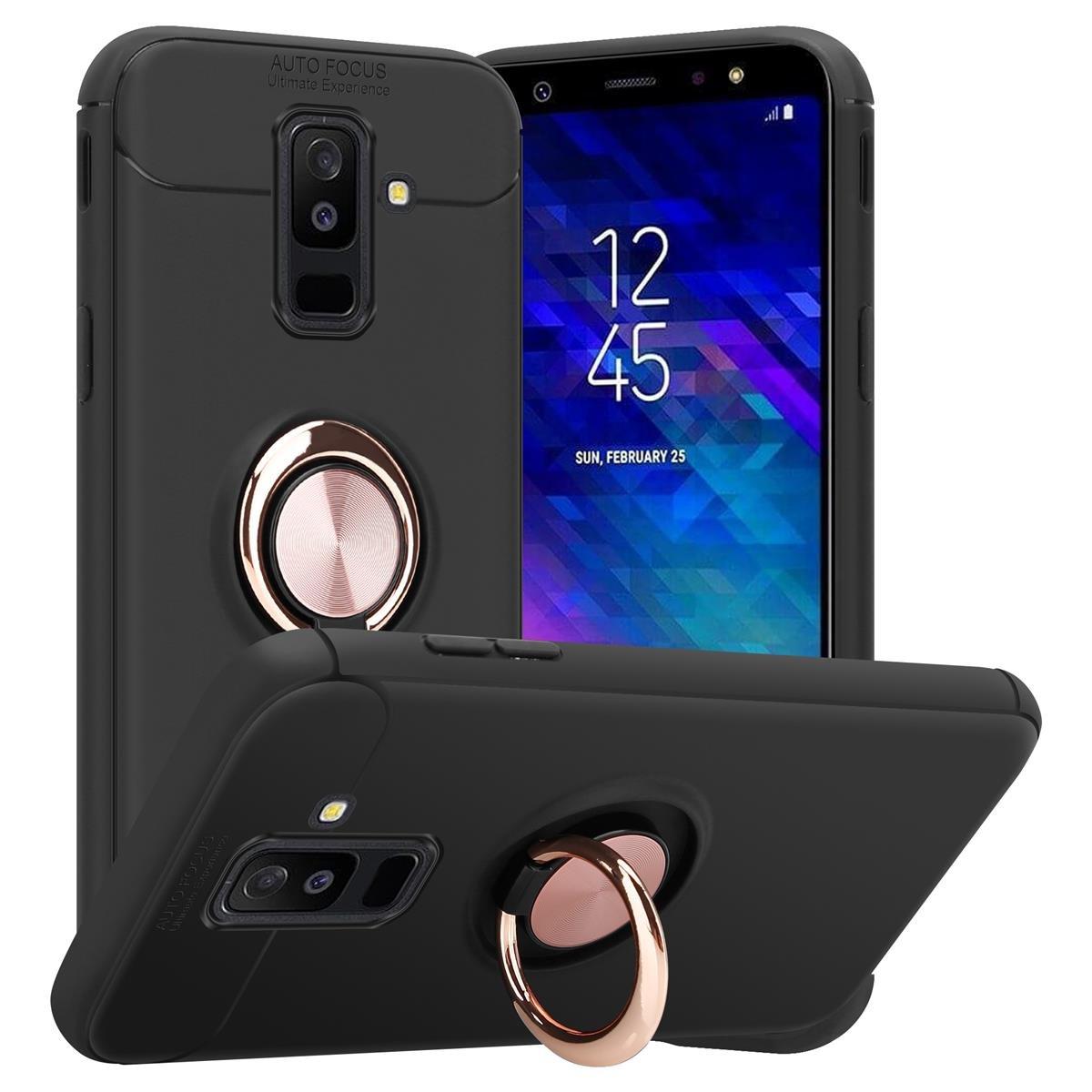 Cadorabo Hülle für Samsung Galaxy A6 PLUS 2018 Fokus Ring TPU Silikon