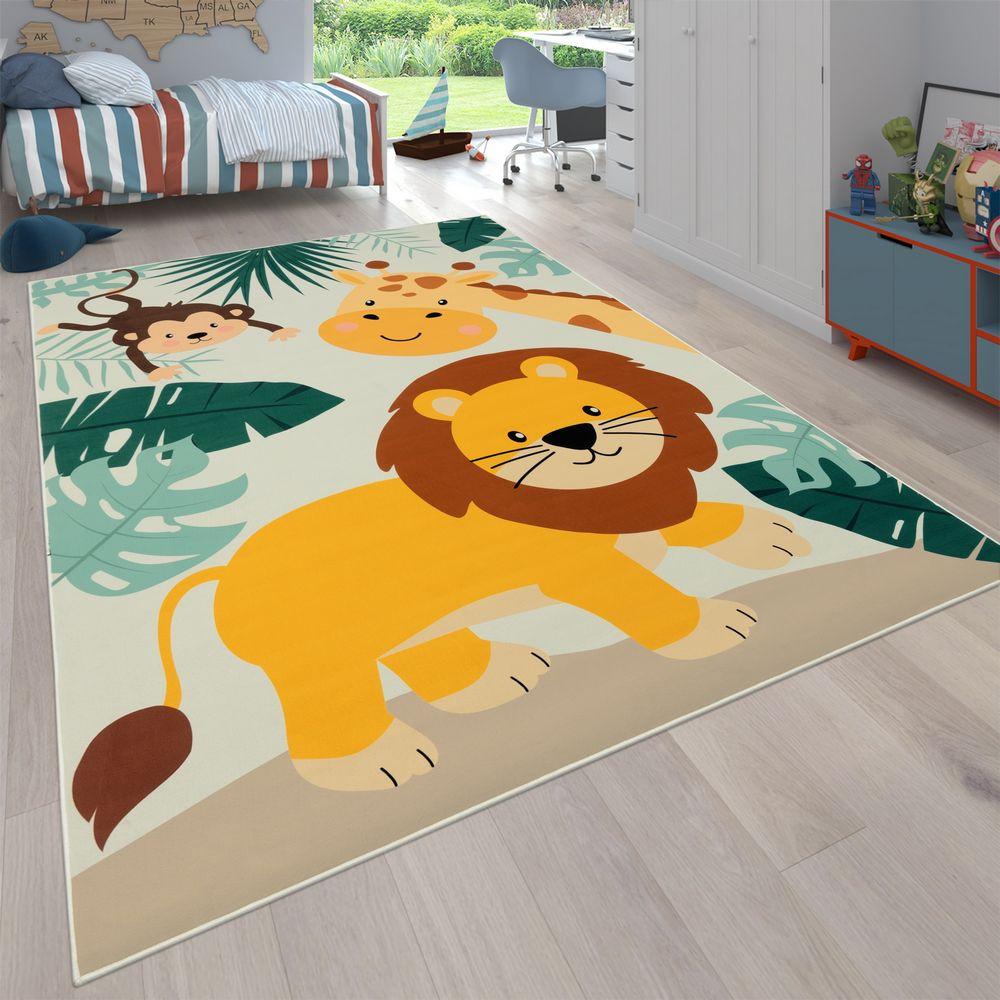 Paco Home Kinderteppich Kinderzimmer Zoo Tiere Rutschfest