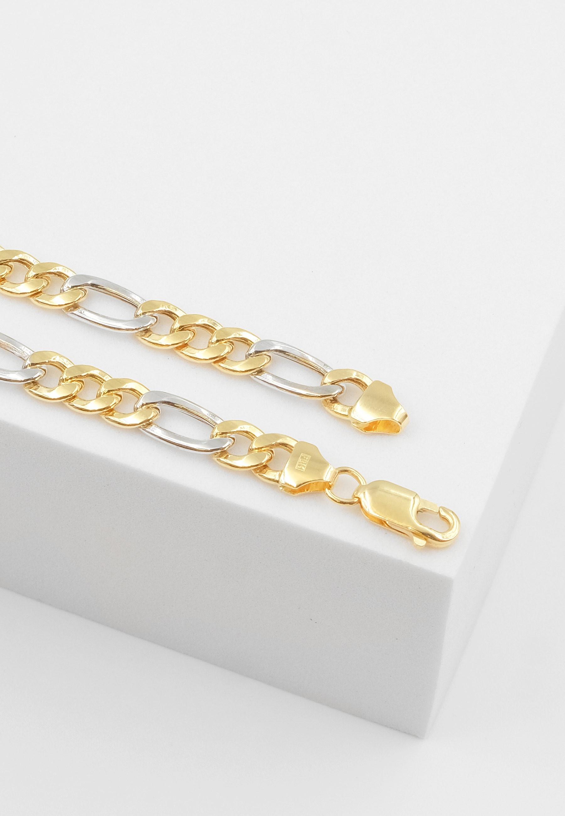 MUAU Schmuck Collier Figaro Bicolor Gelbgold-/Weissgold 750, 5.7mm, 45cm