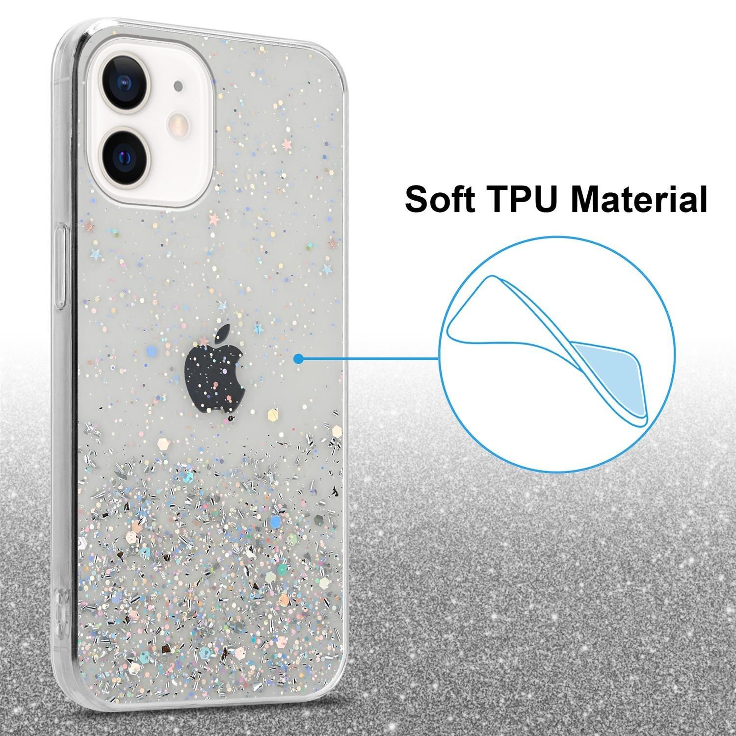 Cadorabo Hülle für Apple iPhone 12 MINI TPU Silikon mit funkelnden Glitter