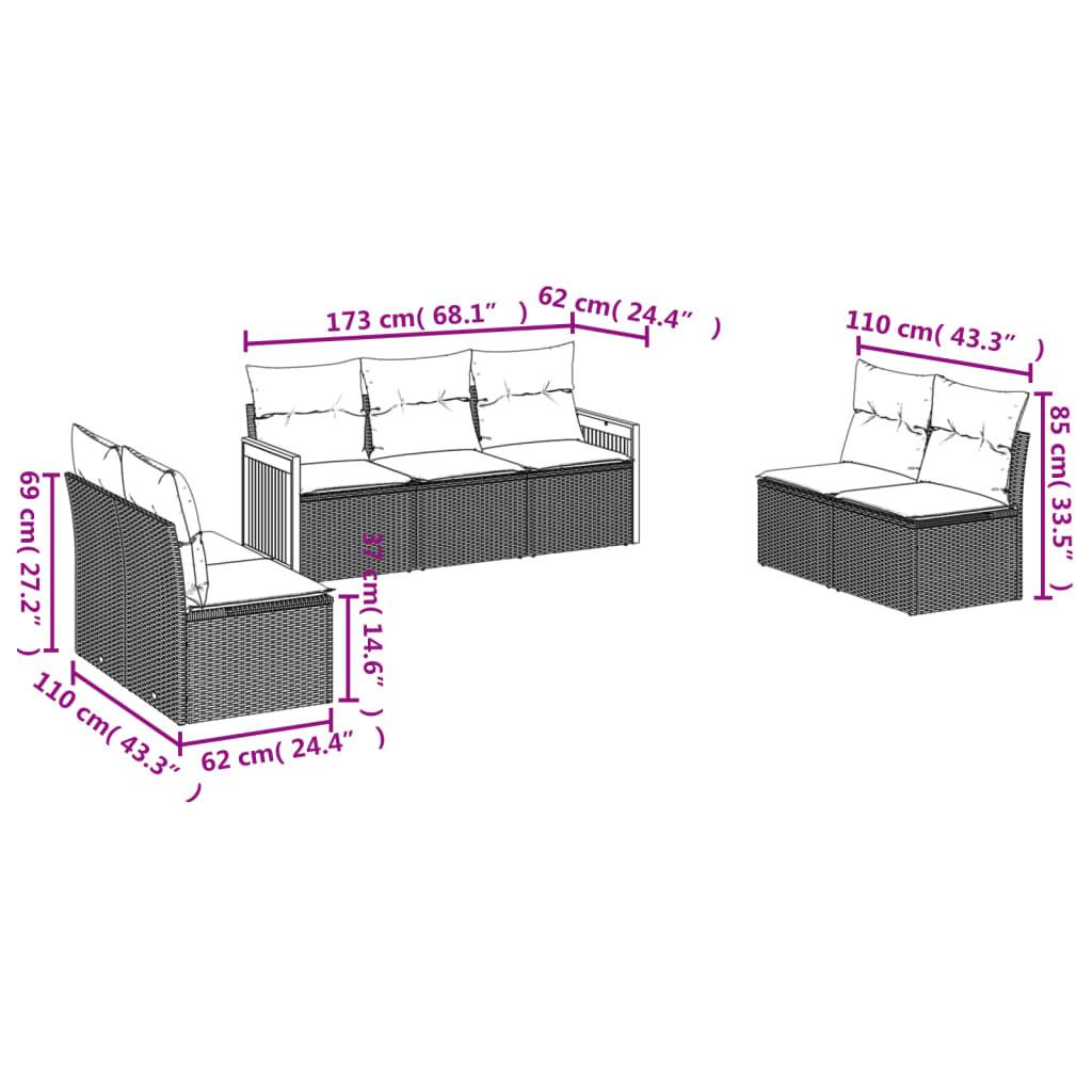 VidaXL Garten sofagarnitur poly-rattan