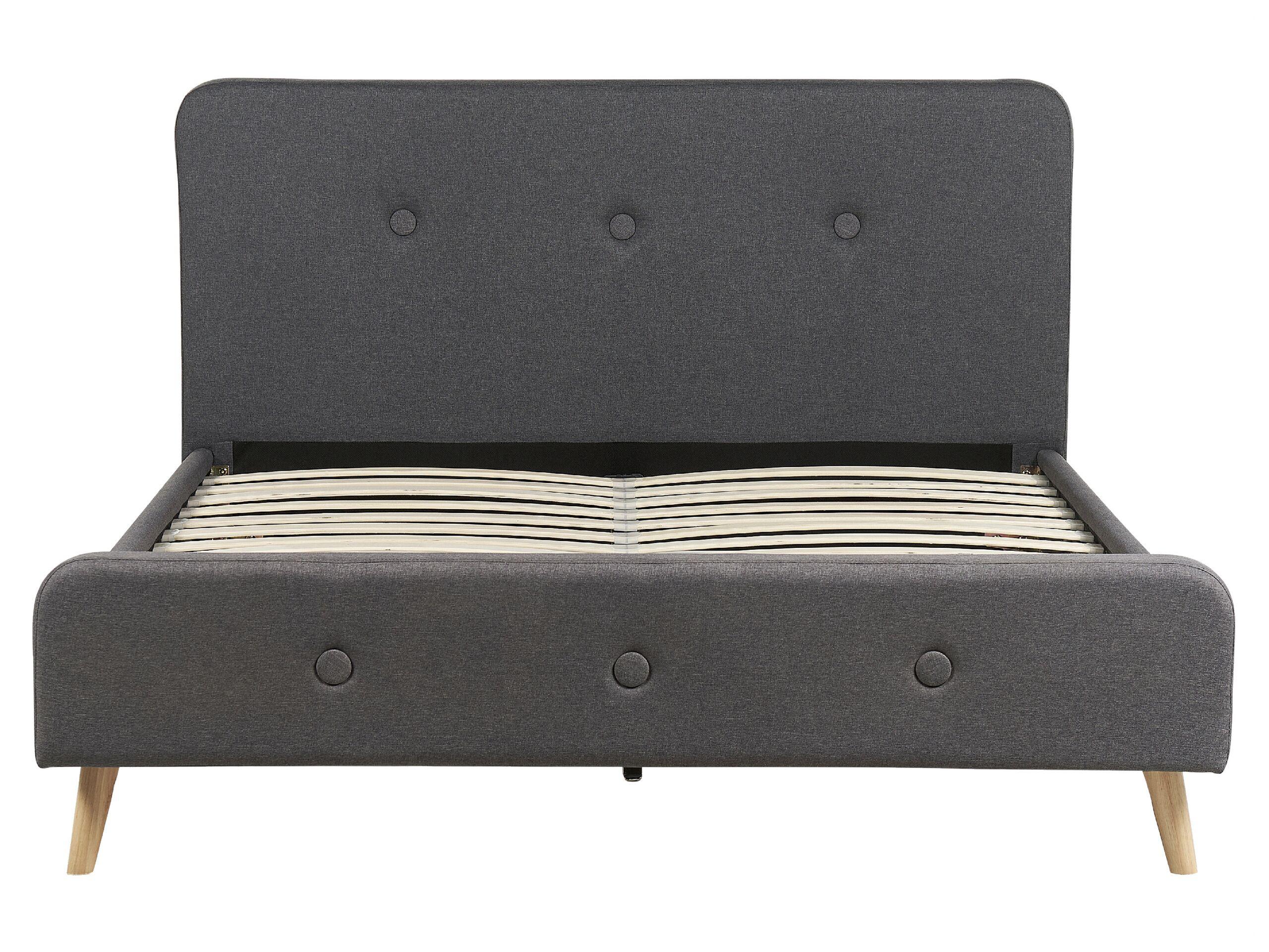 Beliani Bett mit Lattenrost aus Polyester Retro RENNES II