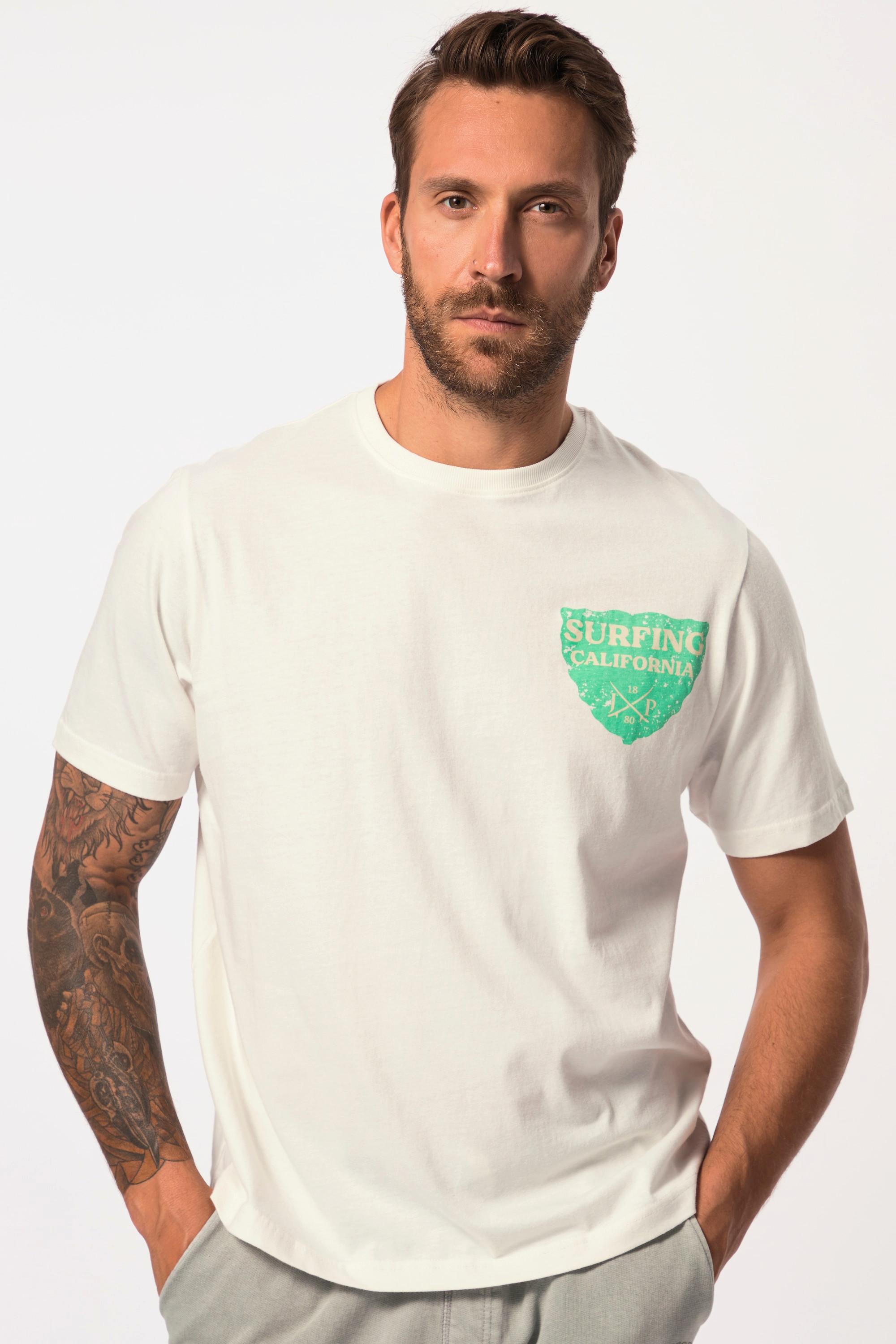 JP1880 Halbarm Brust Print Rundhals T-Shirt