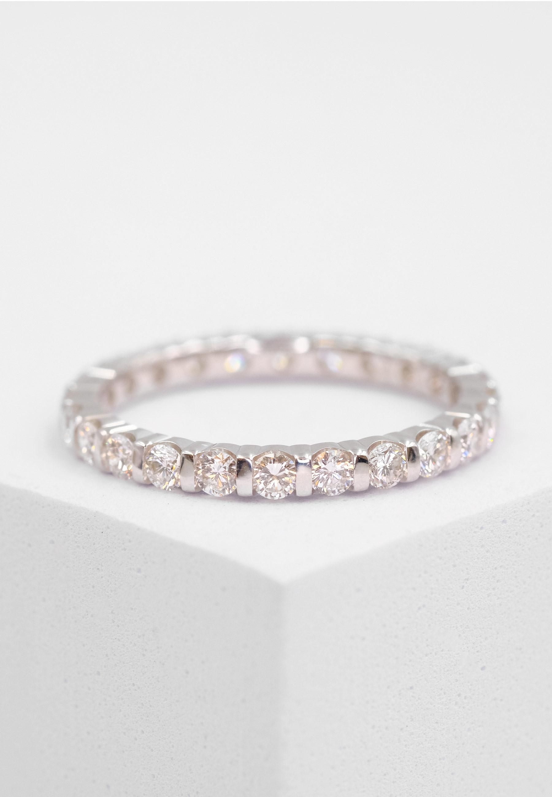 MUAU Schmuck Mémoire Ring Diamant 1.00ct. Weissgold 750