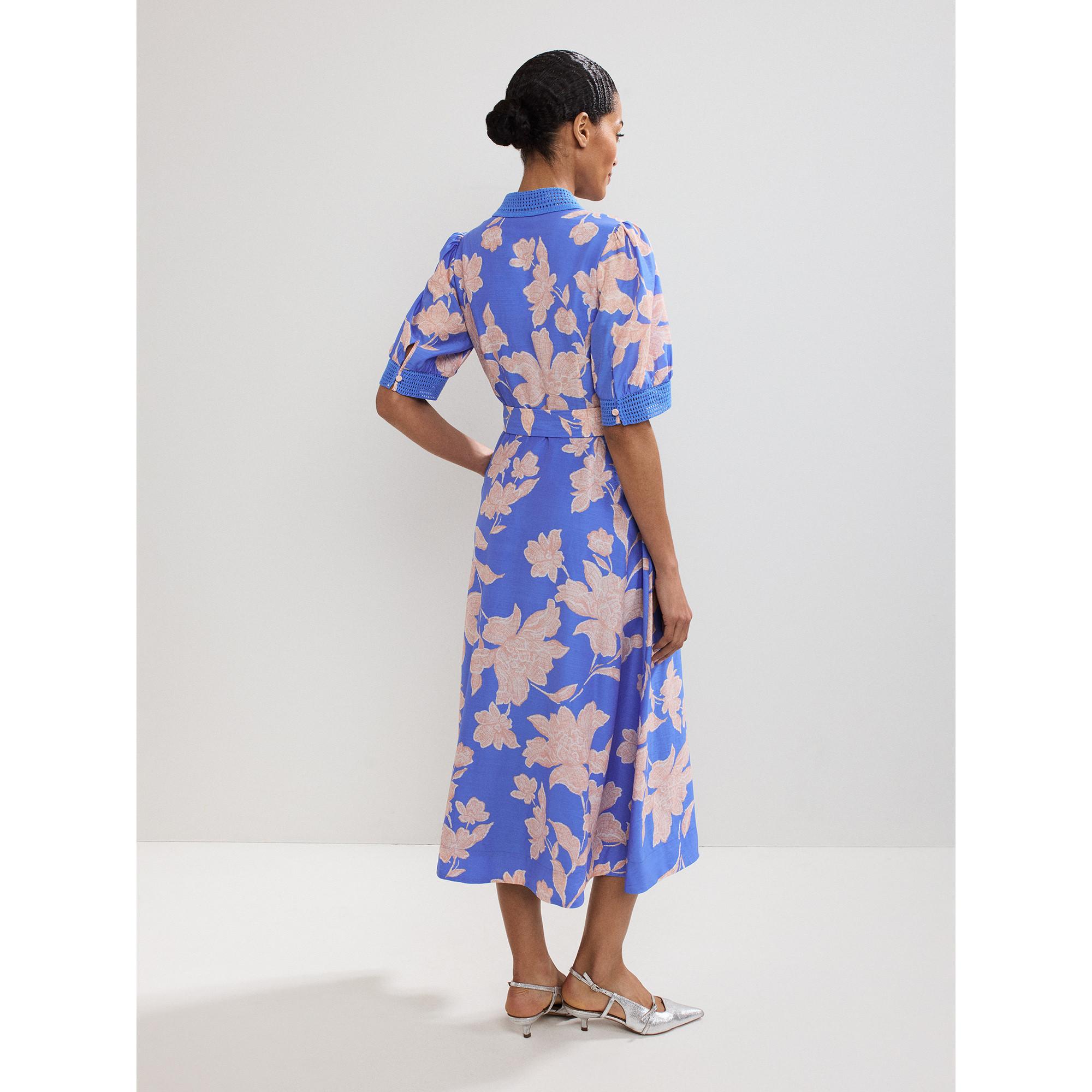 Phase Eight Geblümtes Midikleid mit kurzen Ärmeln