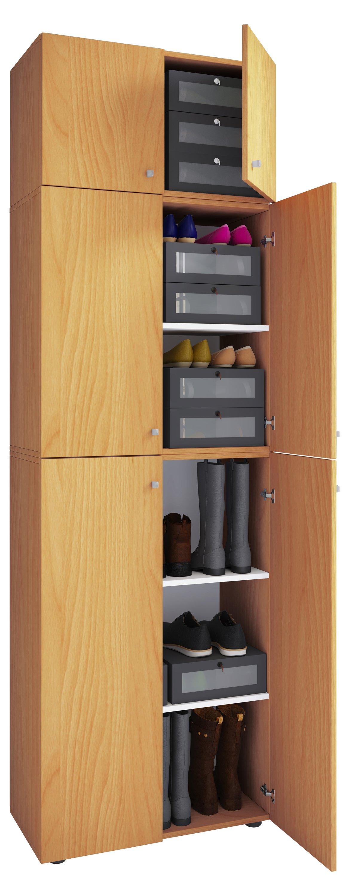 VCM XXL Holz Schuhschrank Kleiderschrank Groß Schrank Schuhe Dielenschrank Lona 5f A