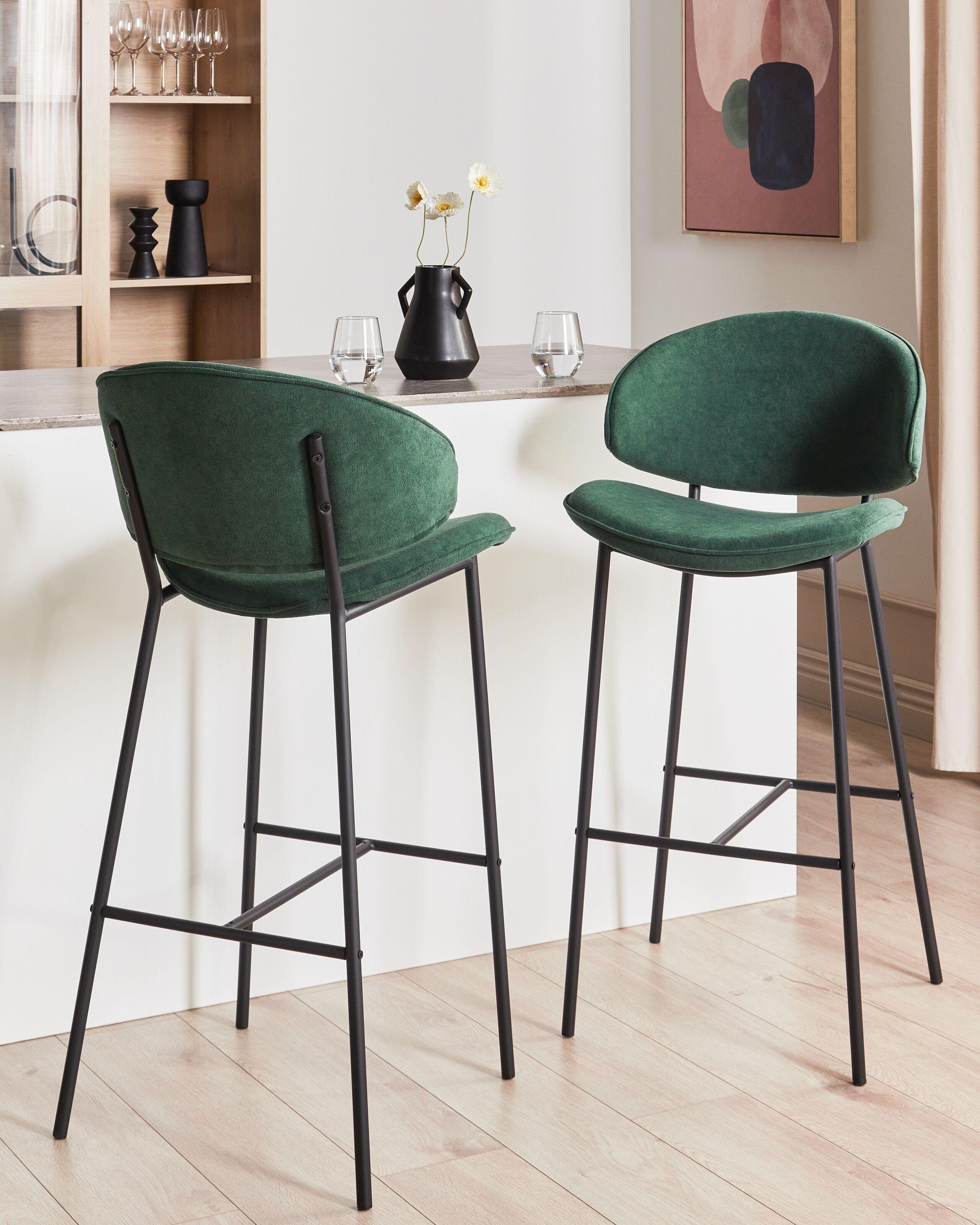 Beliani Set mit 2 Barstühlen aus Polyester Modern KIANA