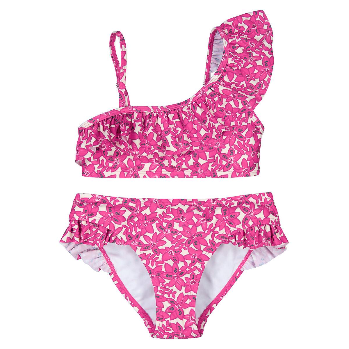 La Redoute Collections Bikini mit Volants und Blumenprint