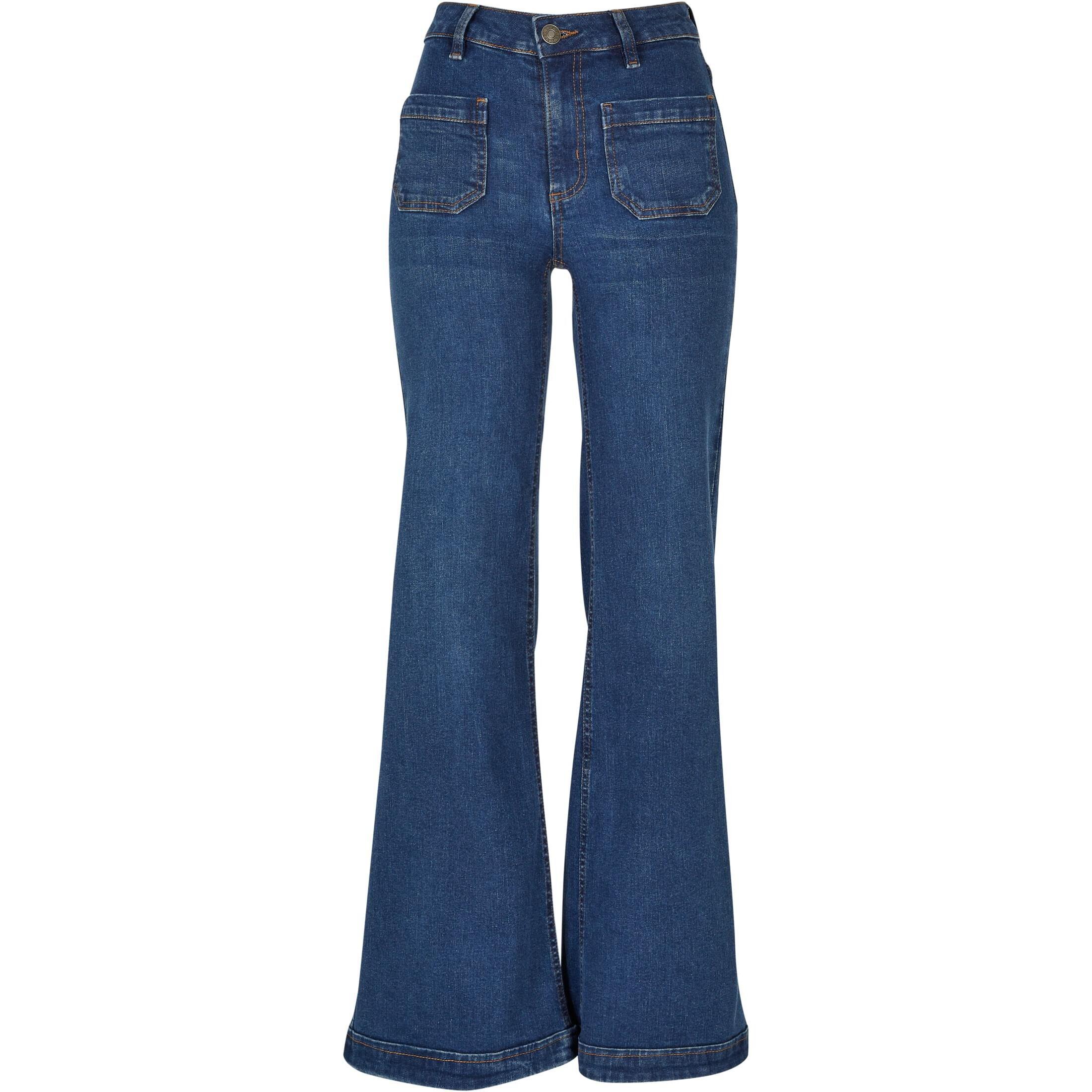 URBAN CLASSICS Damen Vintage Ausgestellte Jeans