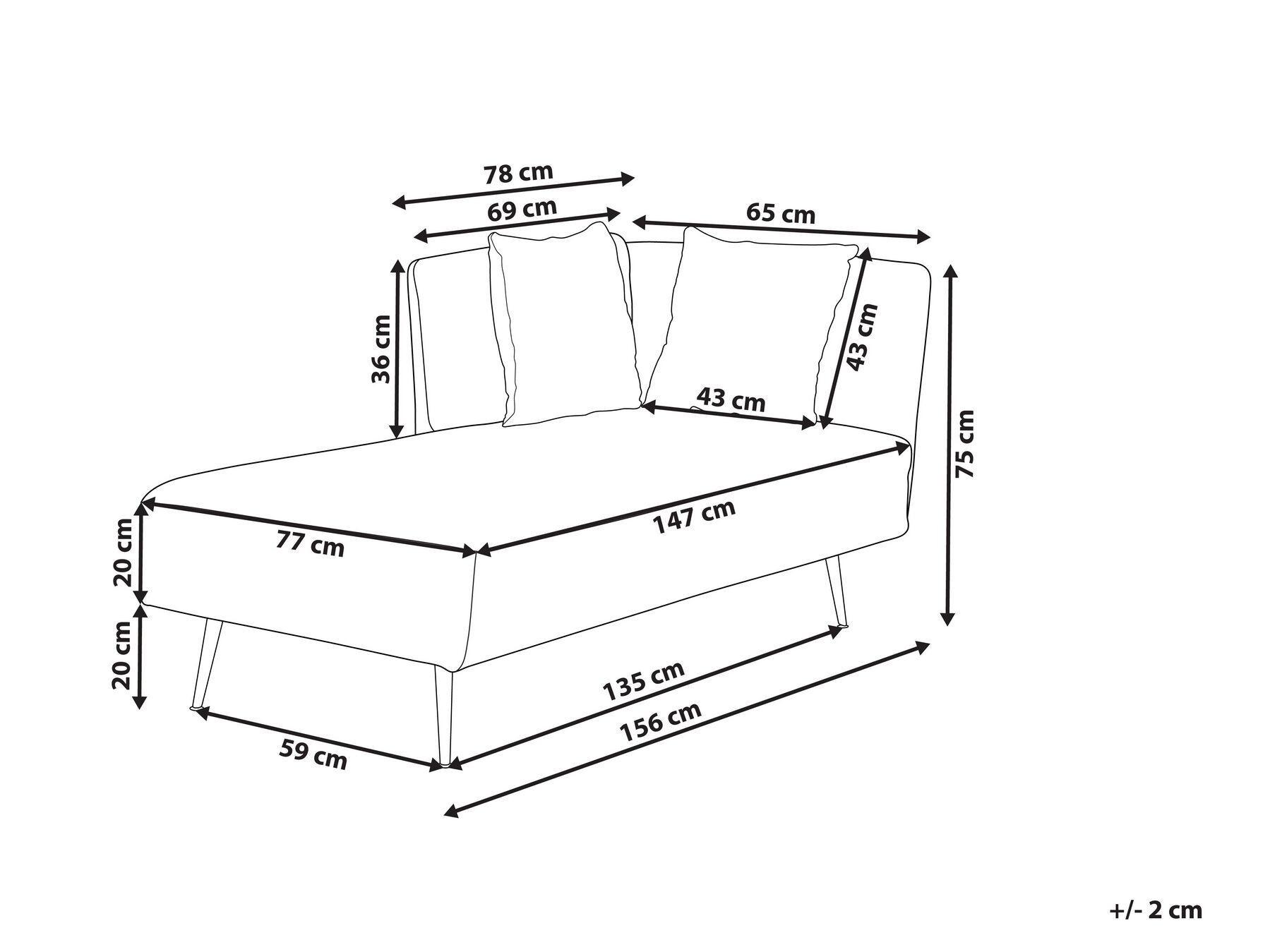 Beliani Rechtsseitige Chaiselounge aus Polyester Modern RIOM