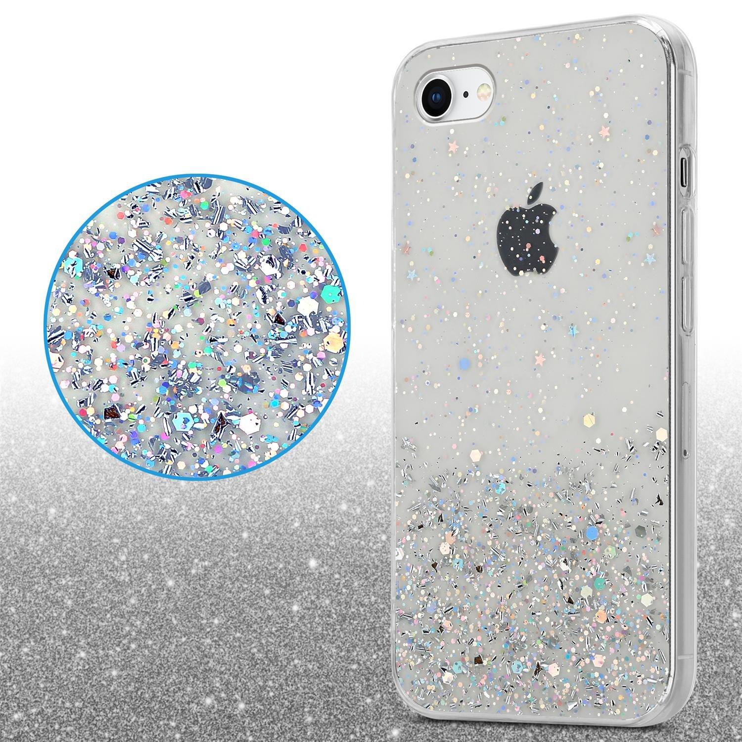 Cadorabo Hülle für Apple iPhone 7 7S 8 SE 2020 TPU Silikon mit funkelnden Glitter