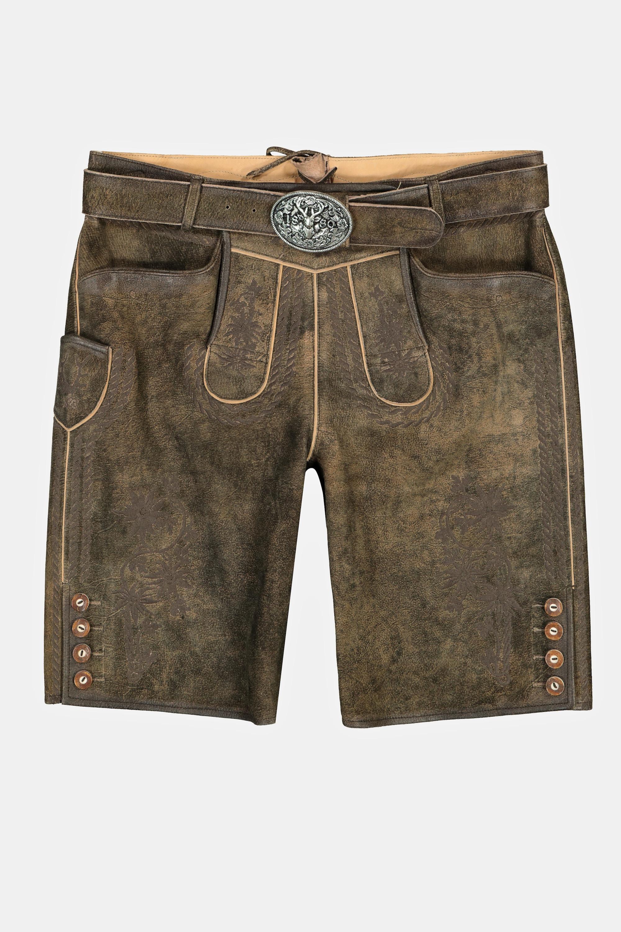 JP1880 Trachtenhose Traditionelle Ziegenleder Shorts mit Stickereien
