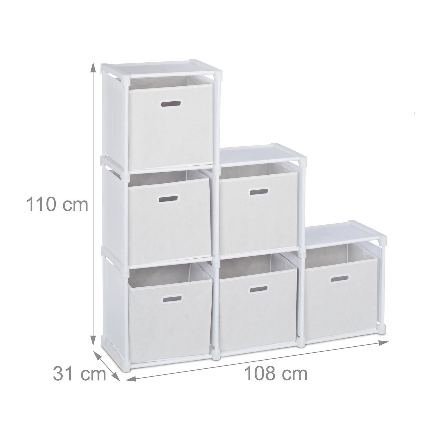 B2X Weißes mehrstufiges Regal mit 6 Fächern