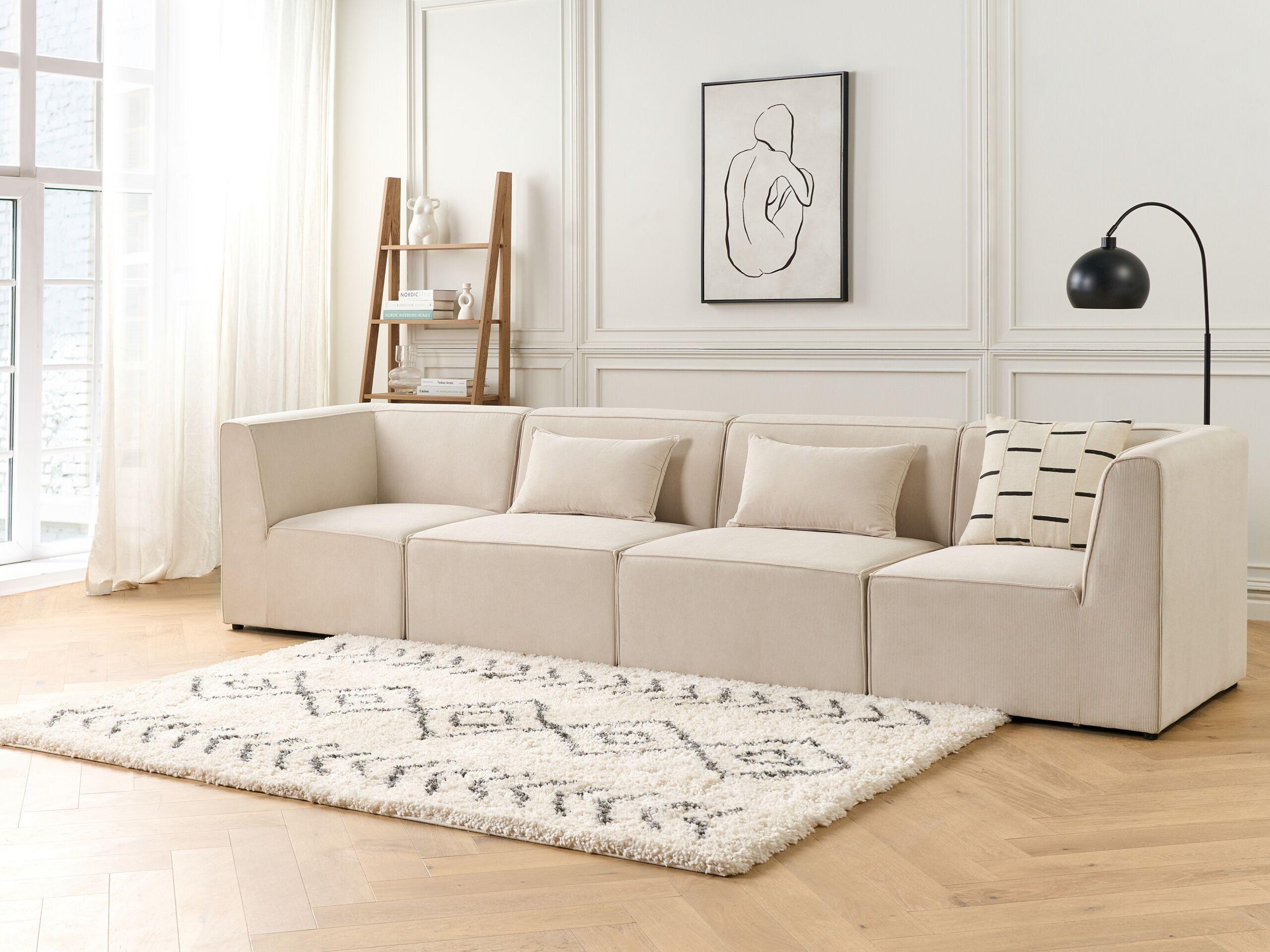 Beliani Modulsofa aus Cord Modern LEMVIG