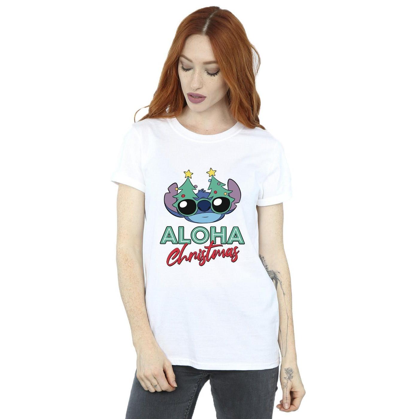 Disney Aloha Christmas Stitch Print T-Shirt