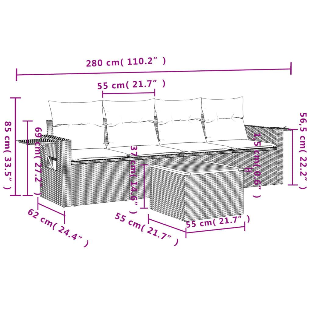 VidaXL Garten sofagarnitur poly-rattan