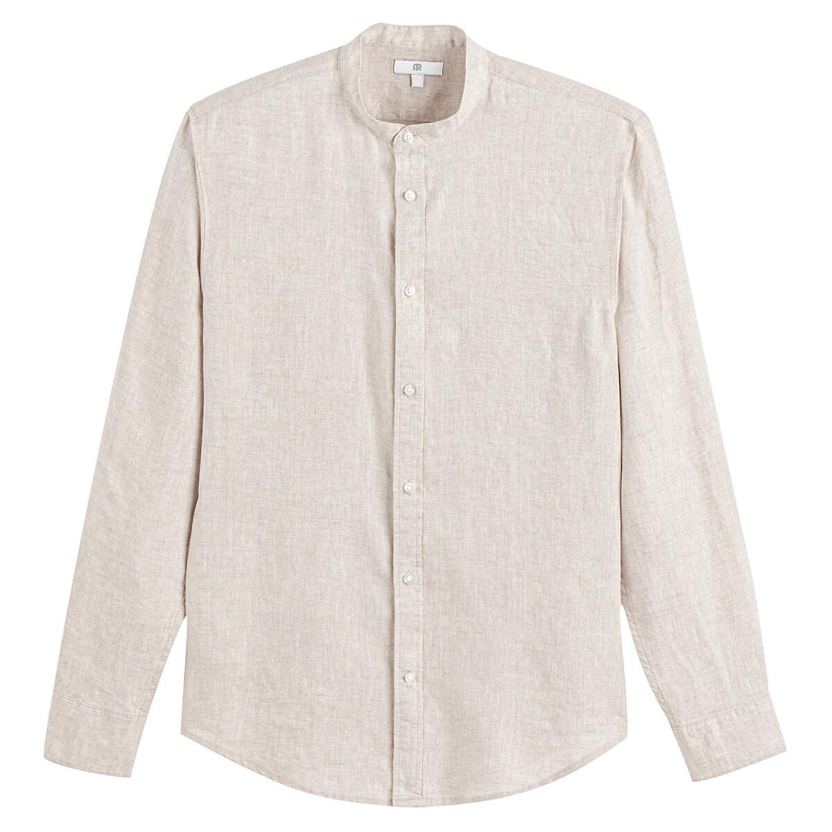 La Redoute Collections Signature Gerades Leinenhemd mit Stehkragen
