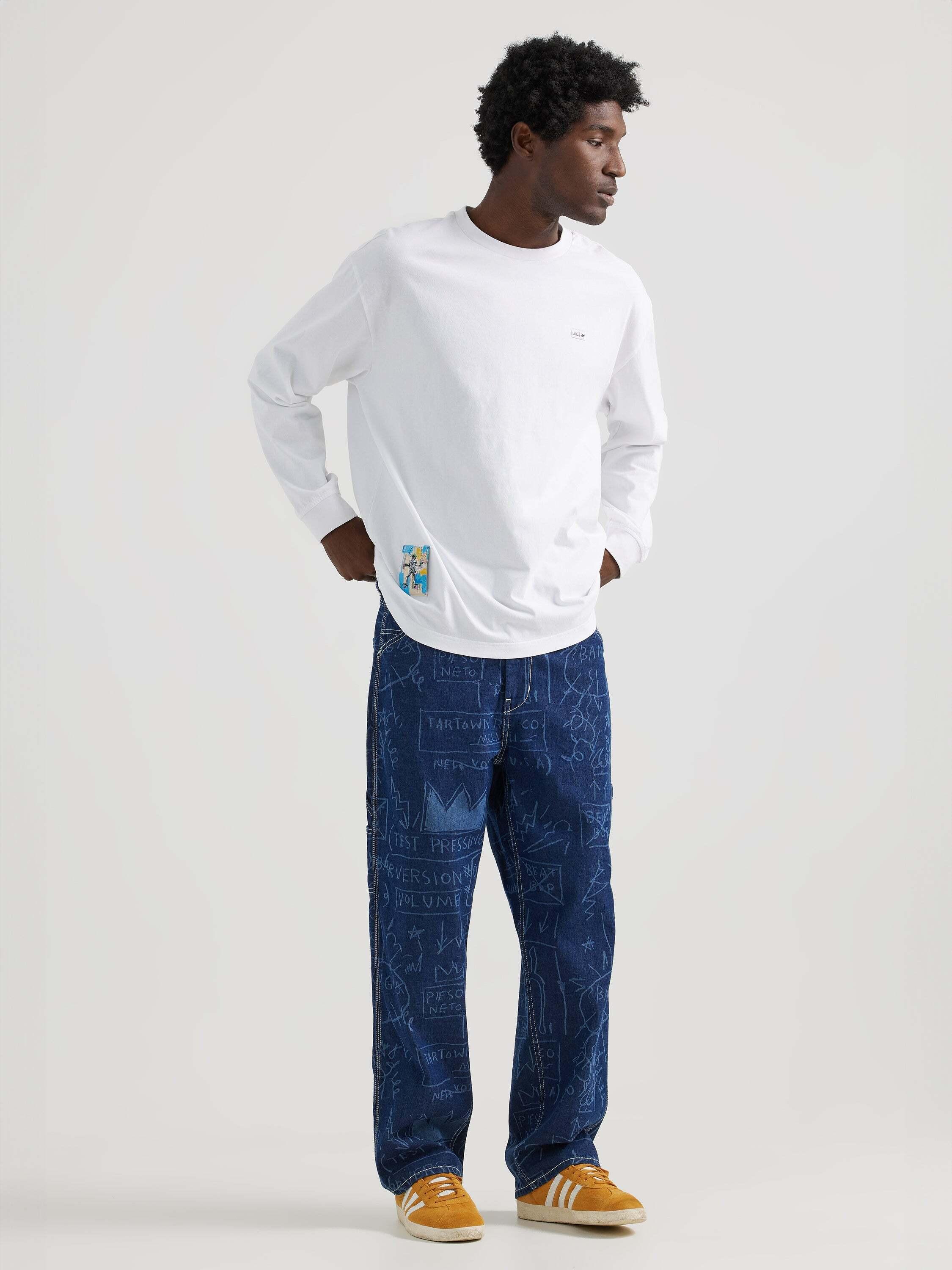 Lee x Basquiat Printed Wide Leg Carpenter Jeans