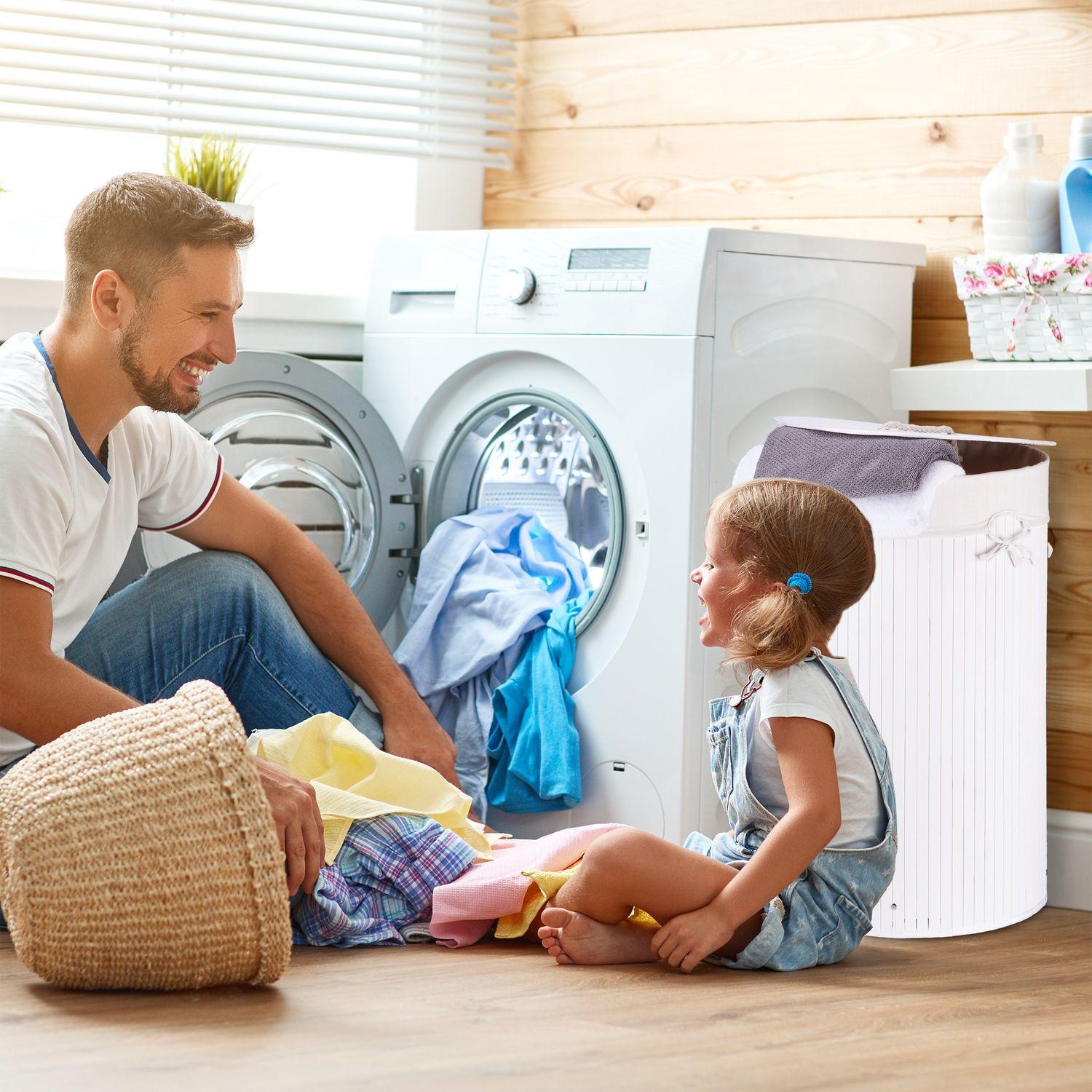 B2X Wäschekorb Bambus rund