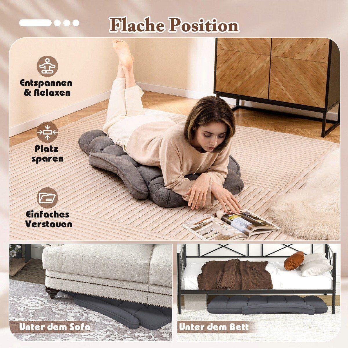 Northix Bodenstuhl mit Verstellbarer Rückenlehne & Gepolstertem Sitz Bondensofa Relaxsessel