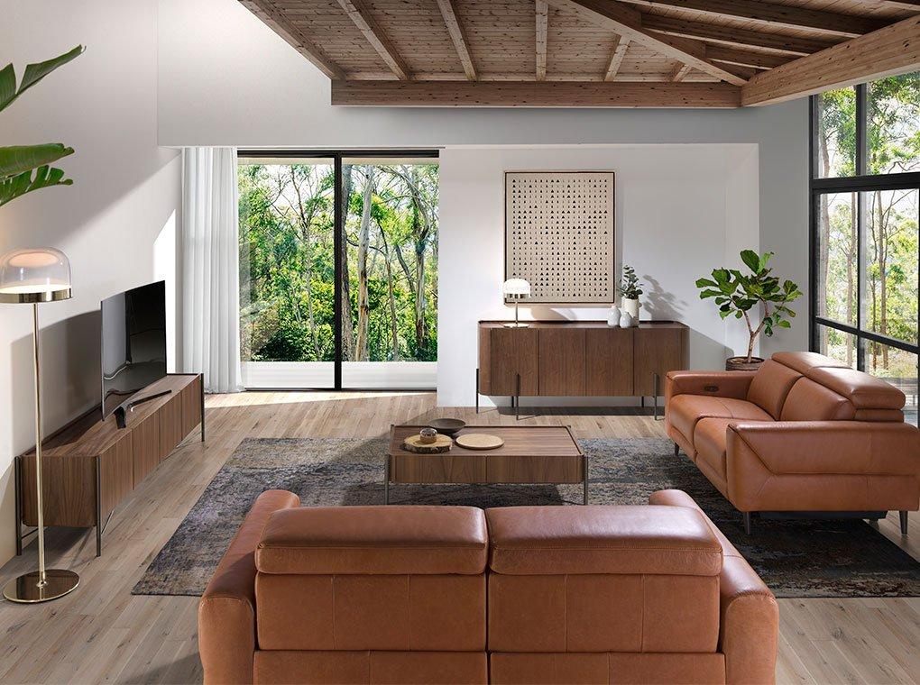 ANGEL CERDA TV-Ständer aus Walnussholz und Stahl