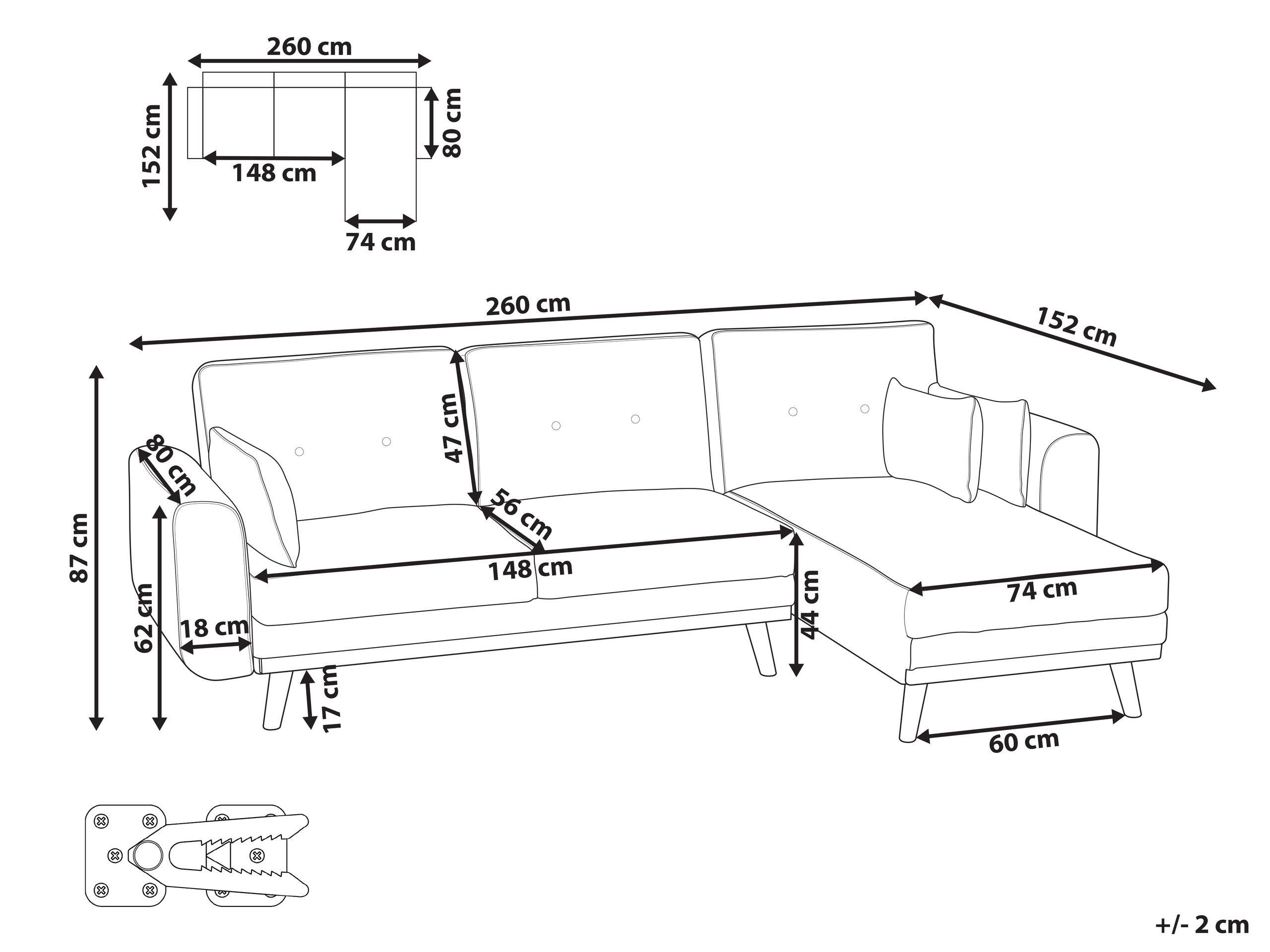 Beliani Ecksofa Modern KAARINA
