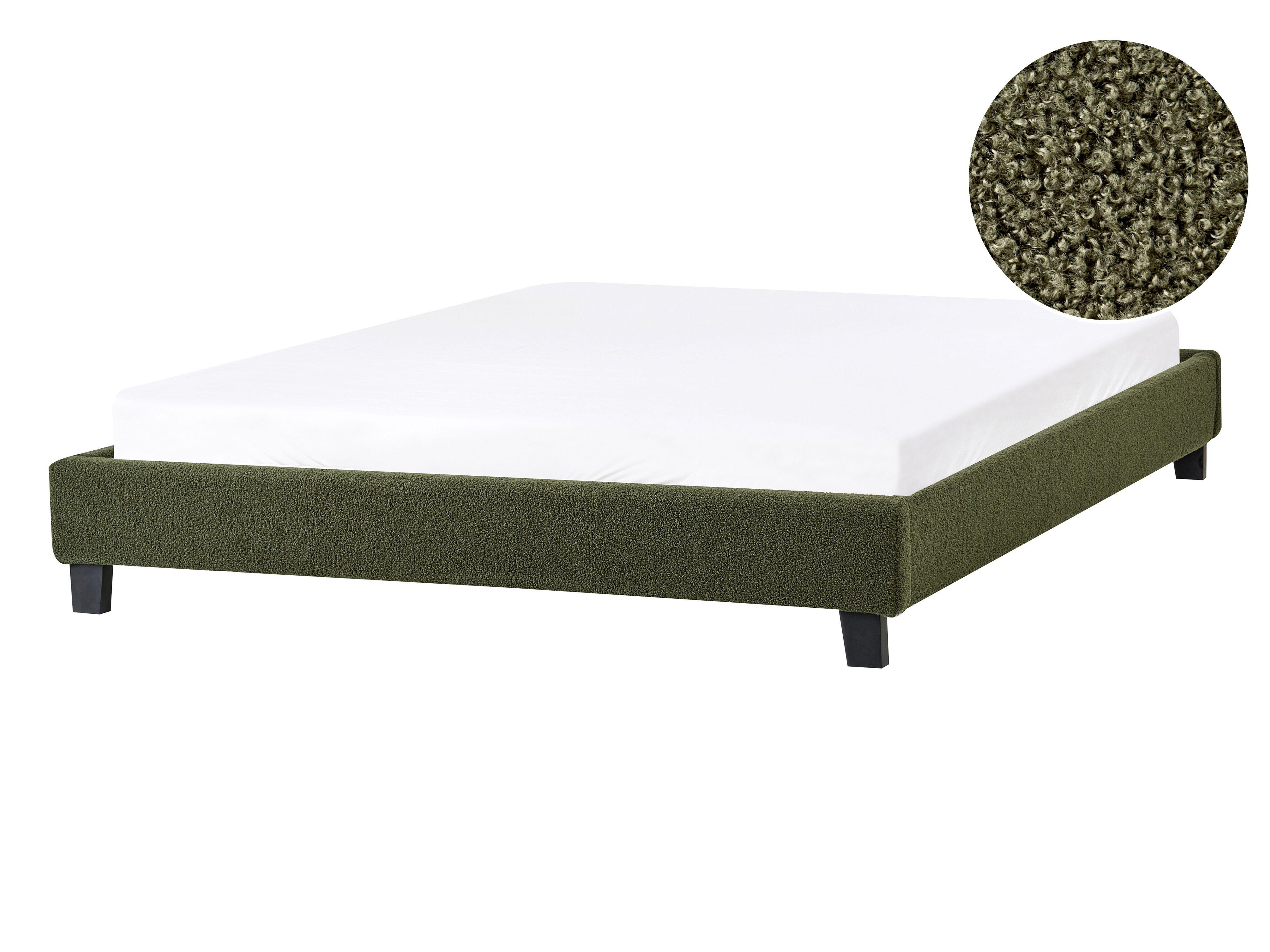 Beliani Bett ohne Kopfteil aus Bouclé Minimalistisch ROANNE