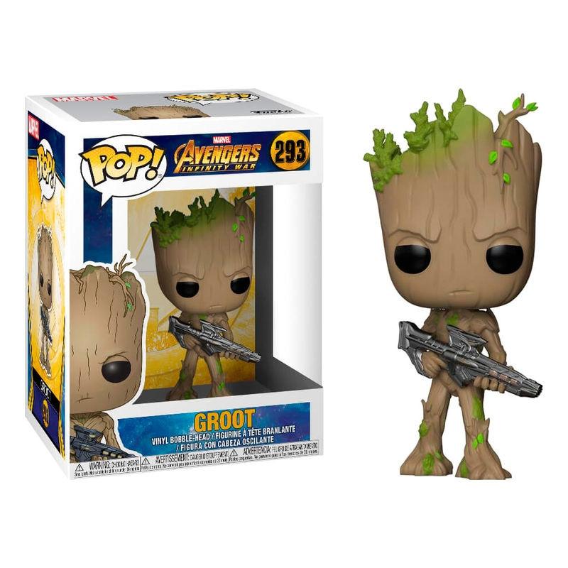 Funko POP Figur Marvel Avengers Infinity War Teen Groot mit Pistole