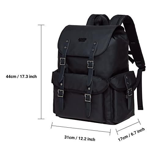 Only-bags.store Großer Lederrucksack, Vintage-Wanderrucksack mit 14-Zoll-Laptop-Fach für Arbeit, Reisen, Uni