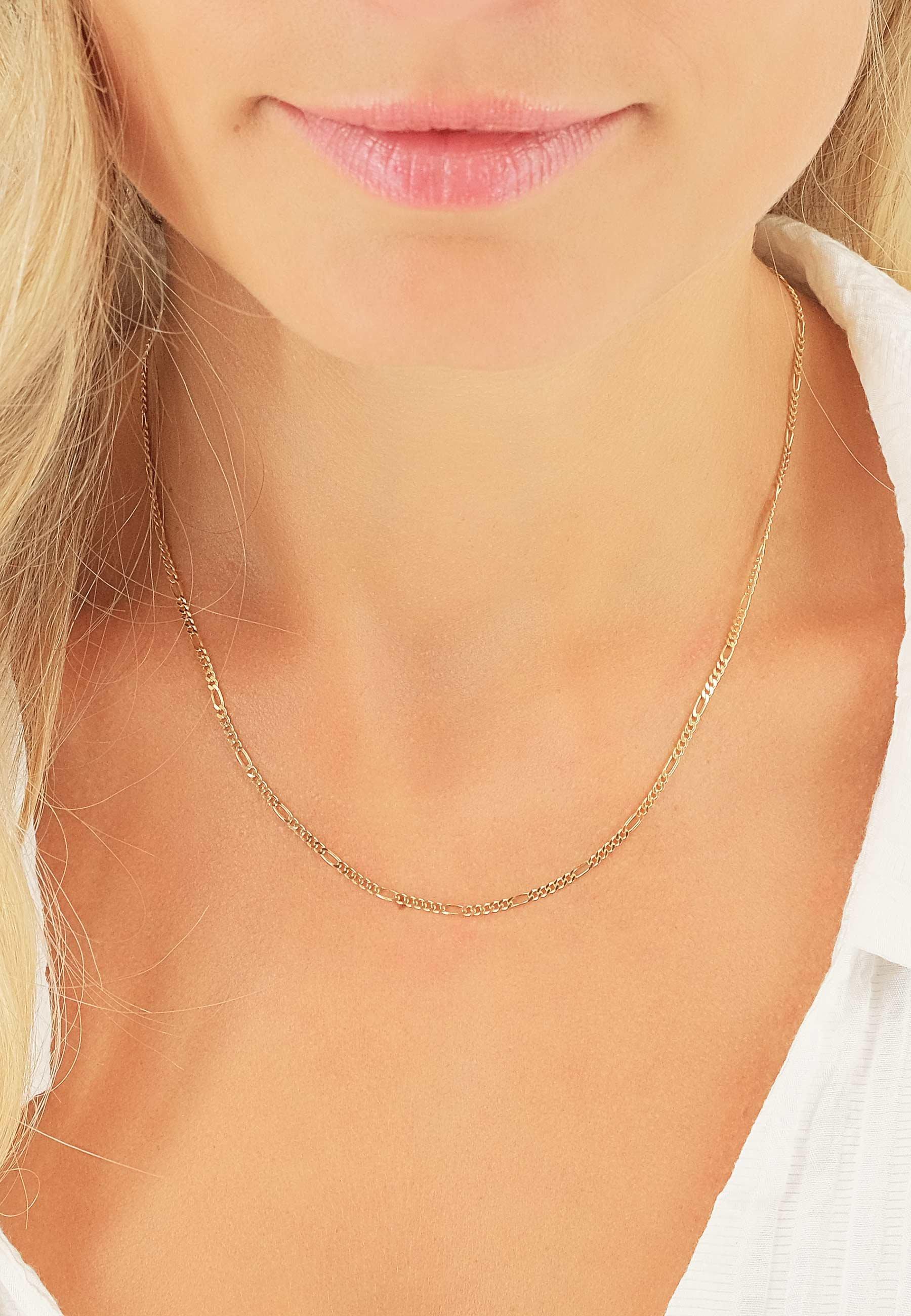 MUAU Schmuck Collier Figaro Gelbgold 585, 1.8mm, 36cm