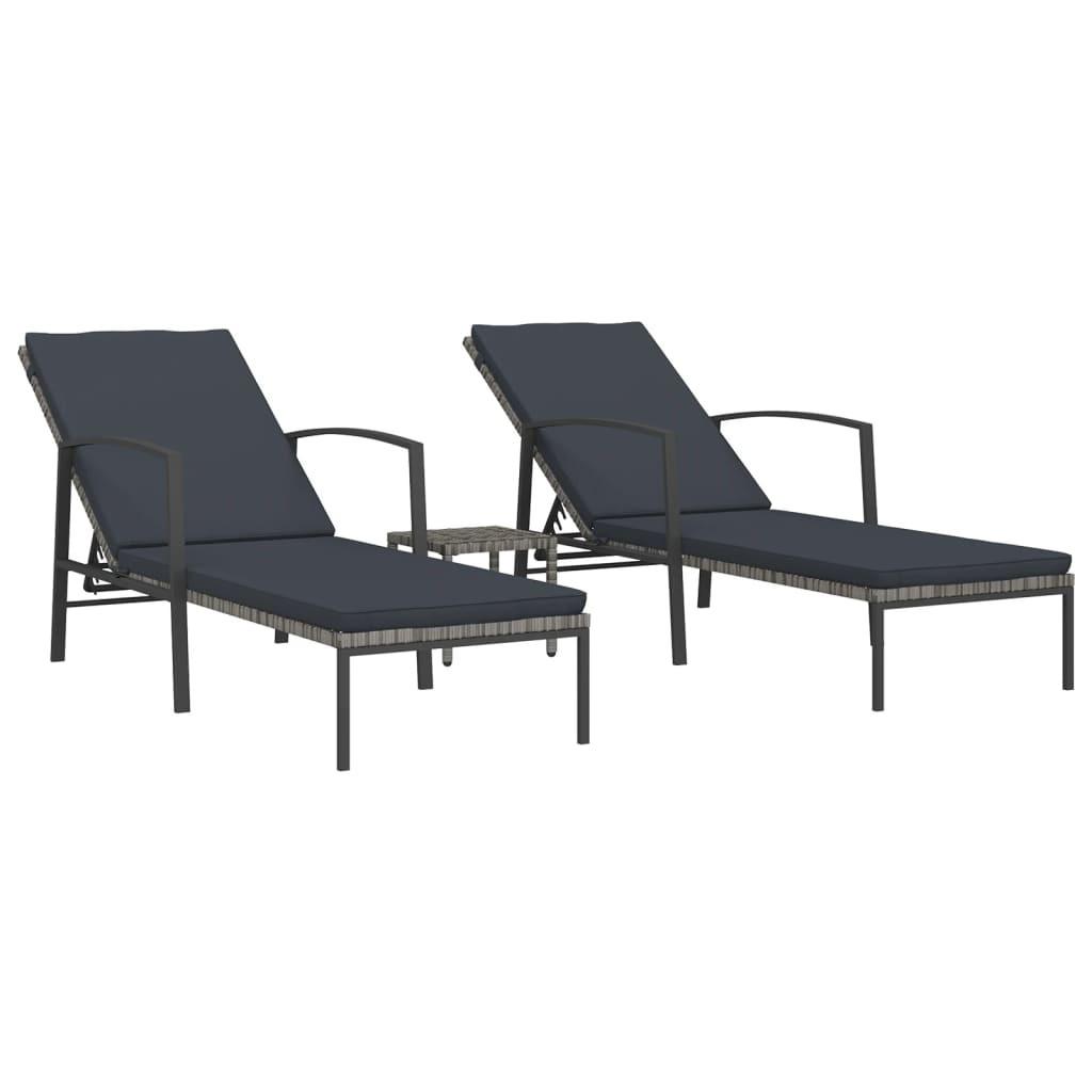 VidaXL Sonnenliege mit tisch poly-rattan
