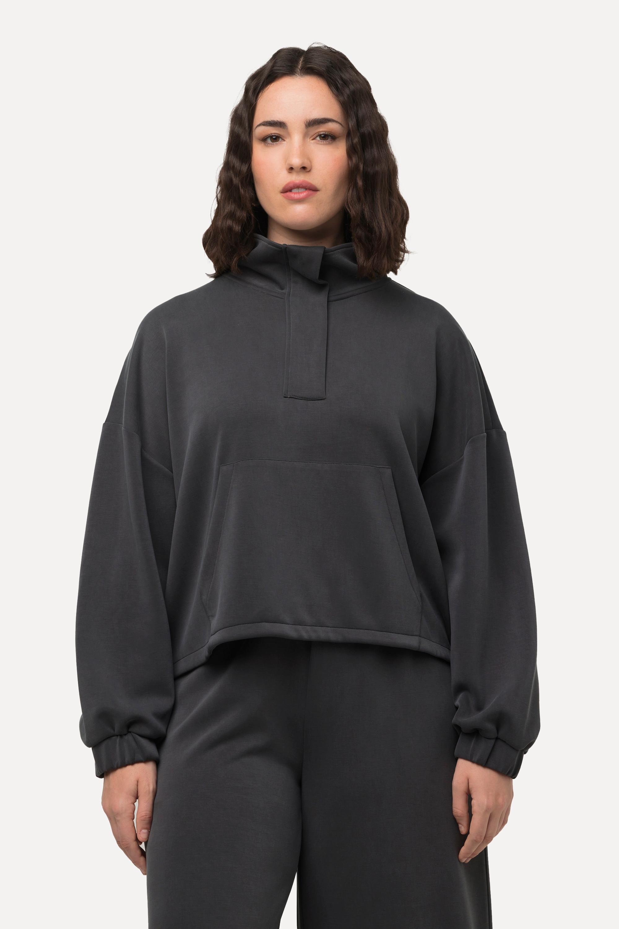 Ulla Popken Sweatshirt, Stehkragen, Oversized, Langarm