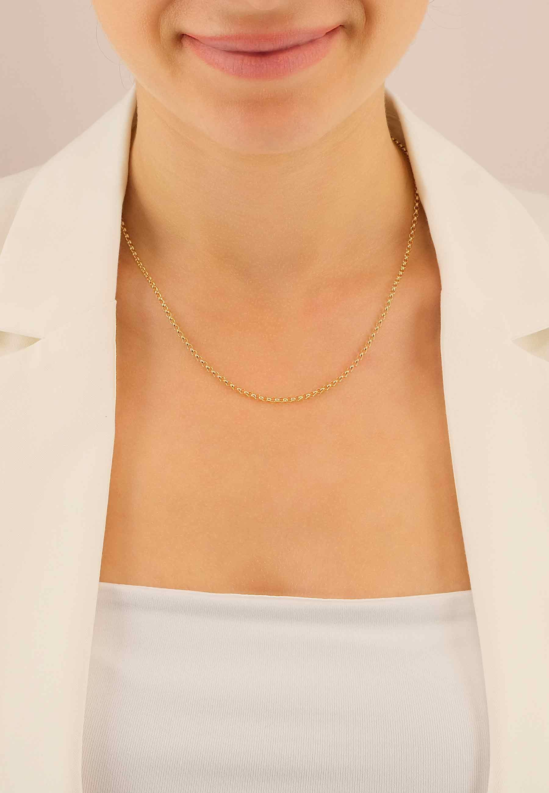 MUAU Schmuck Collier Erbs Gelbgold 750, 2.4mm, 50cm