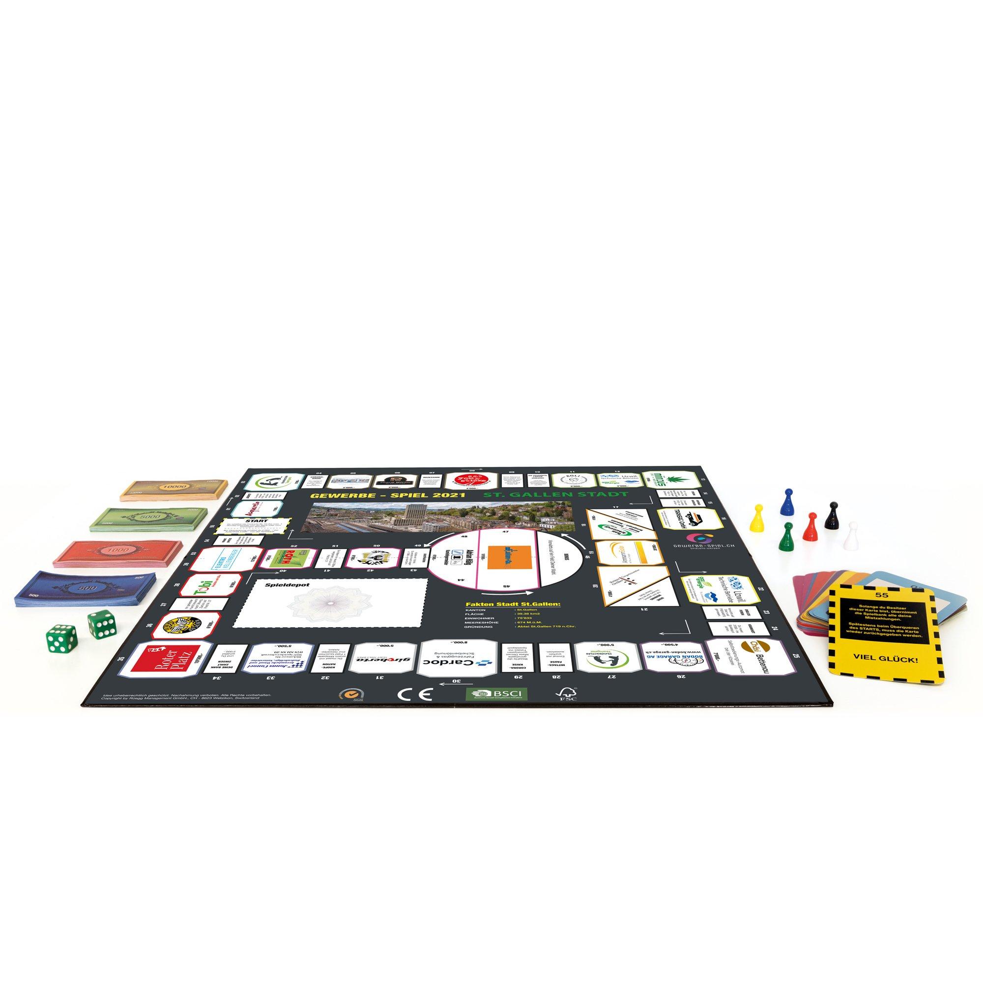 GEWERBE-SPIEL Brettspiel ST.GALLEN Stadt (Deutsch)