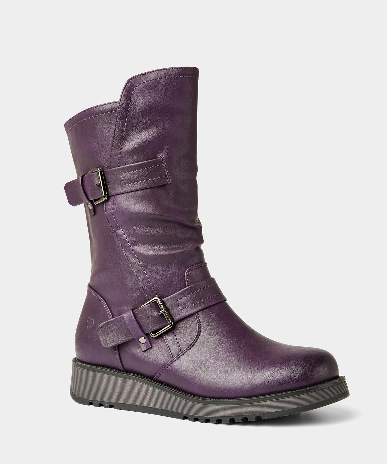 Joe Browns Lila Keilstiefel mit seitlichem Reißverschluss
