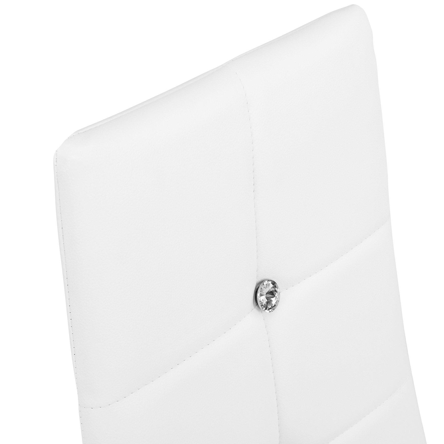 Tectake 4 Esszimmerstühle, Kunstleder mit Glitzersteinen