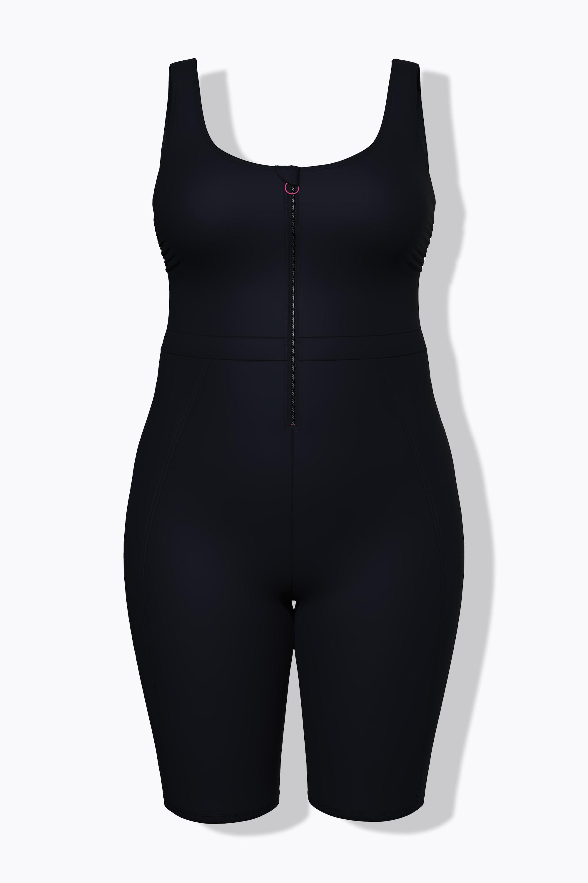 Ulla Popken Badeanzug, langes Bein, ohne Softcups, Zipper