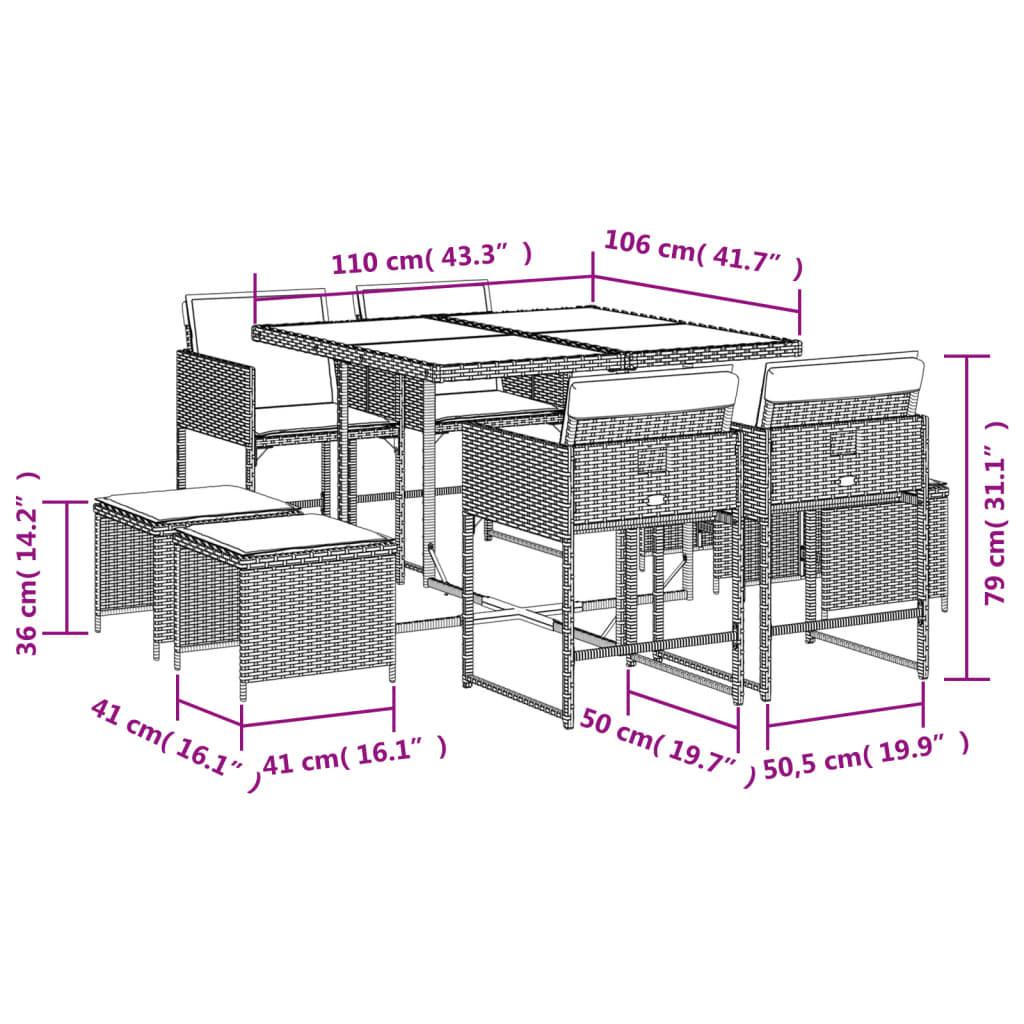 VidaXL Garten essgruppe poly-rattan