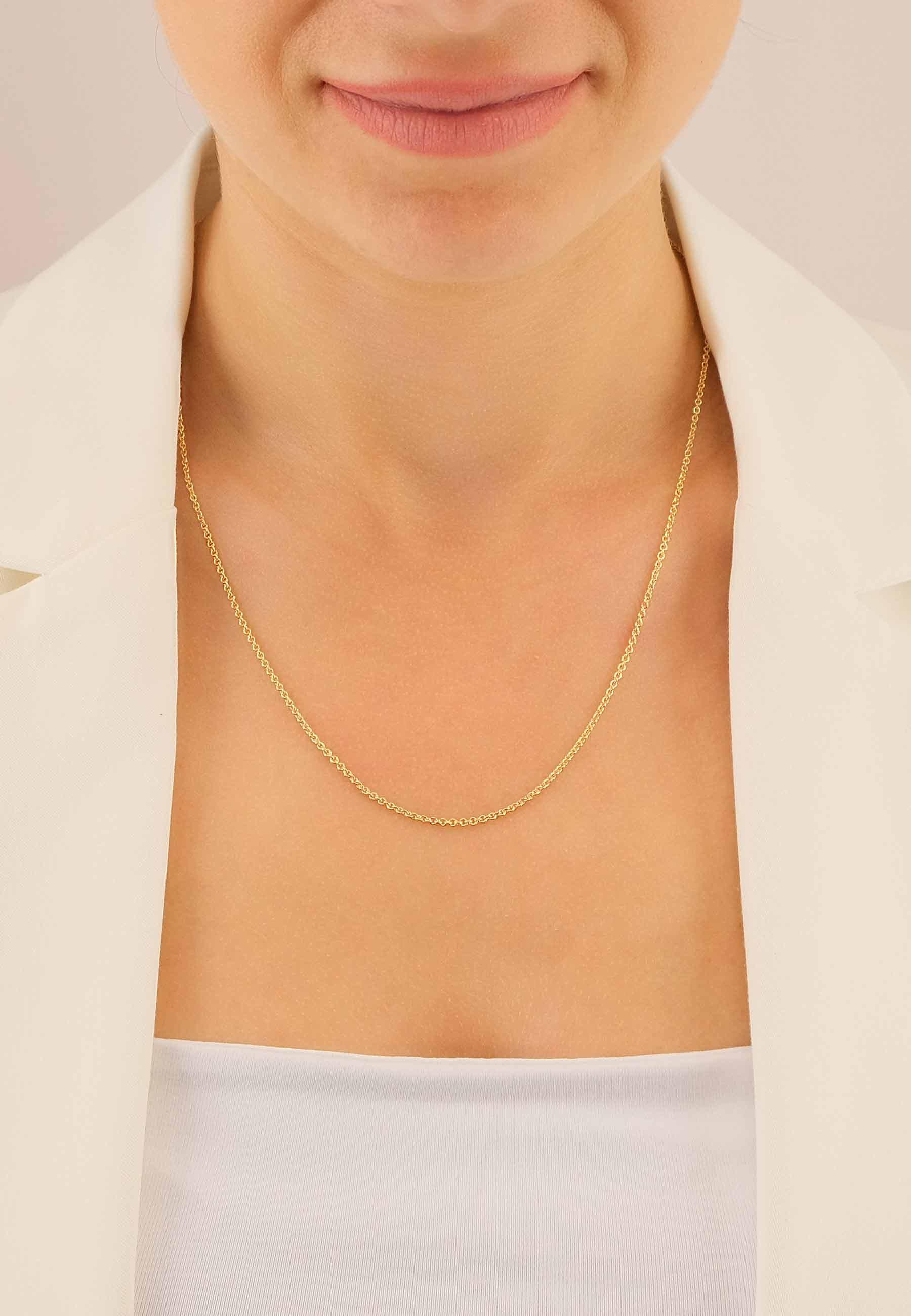 MUAU Schmuck Collier Rundanker Gelbgold 375, 1.7mm, 38cm