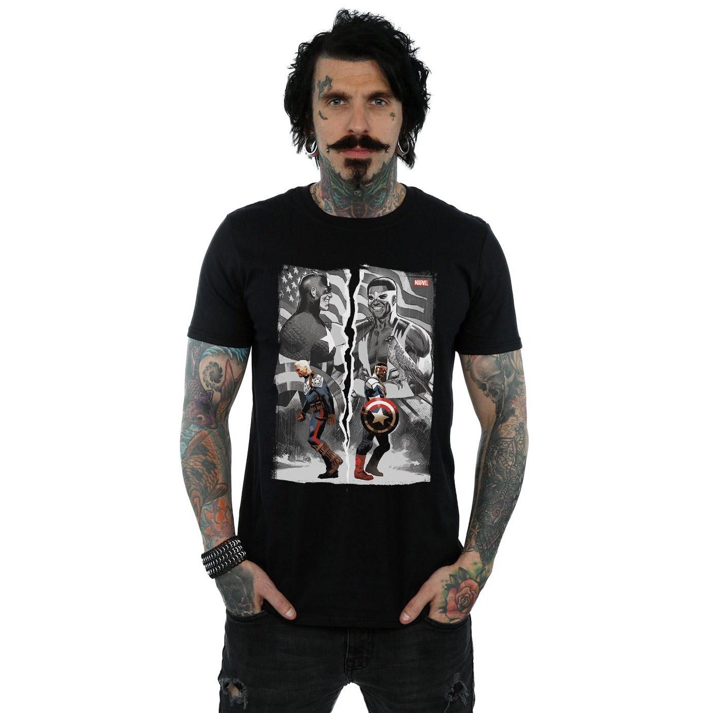 MARVEL Captain America und Falcon Split T-Shirt
